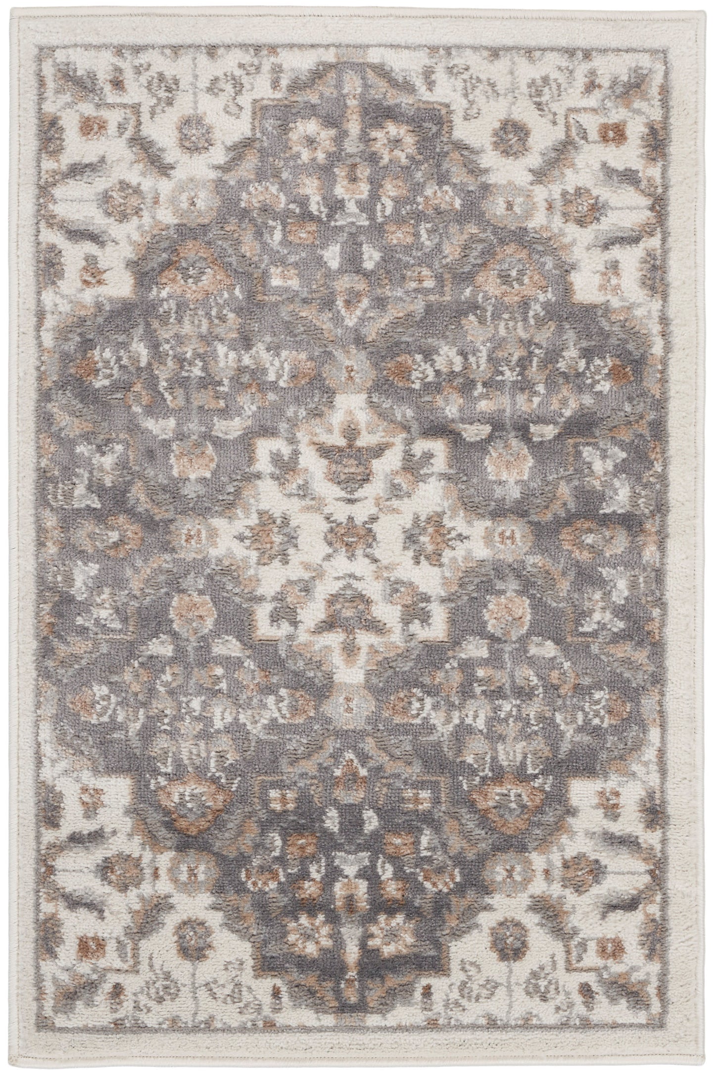 Nourison Home Elation ETN08 Ivory Grey Traditional Power-loomed Rug