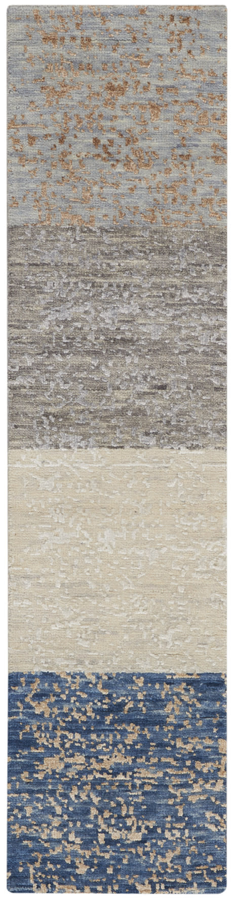Nourison Home Luna Dark Blue Mocha, Ivory Silver