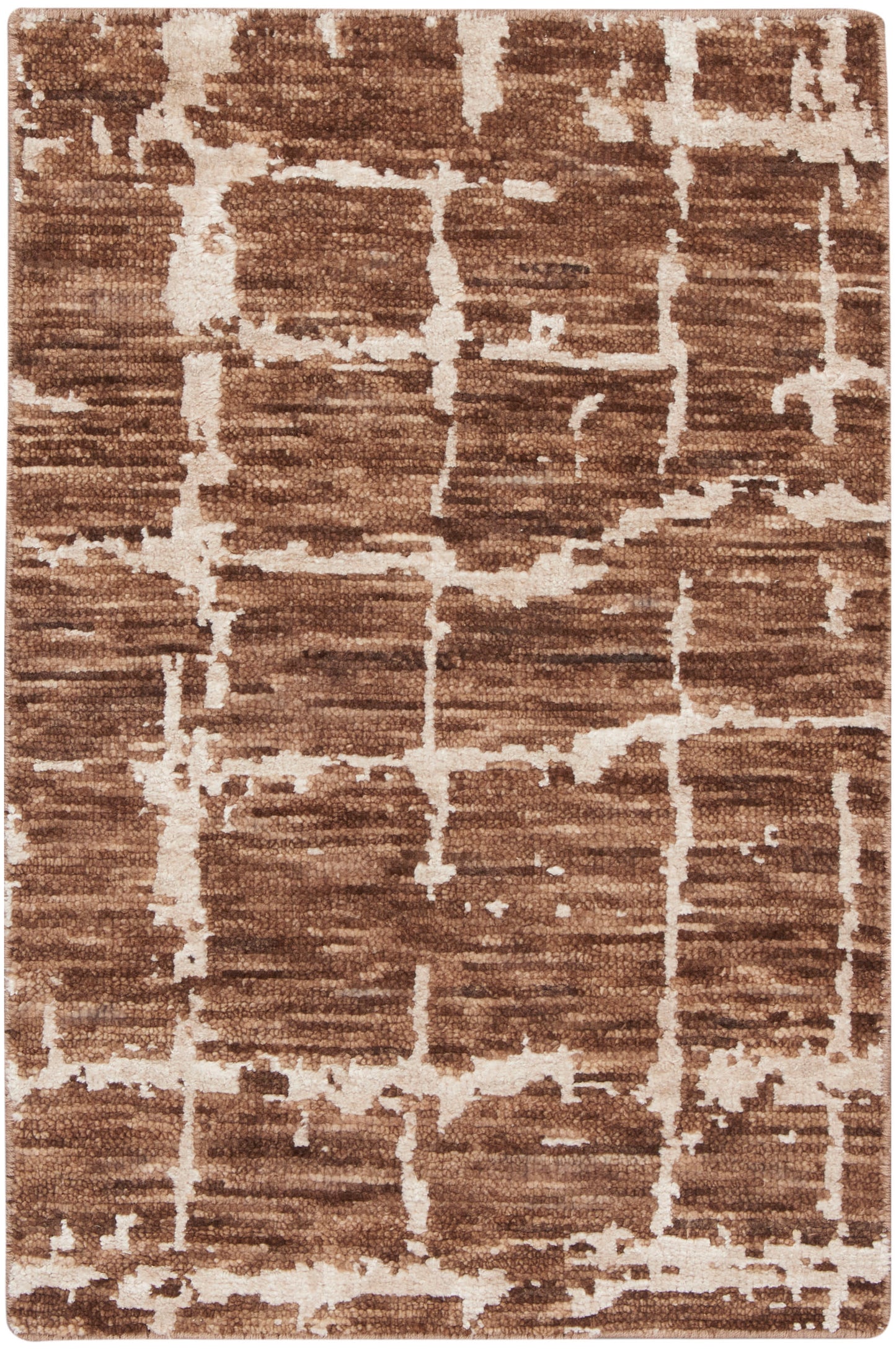 Nourison Home Luna LUN02 Mocha Ivory Contemporary Hand Knotted Rug