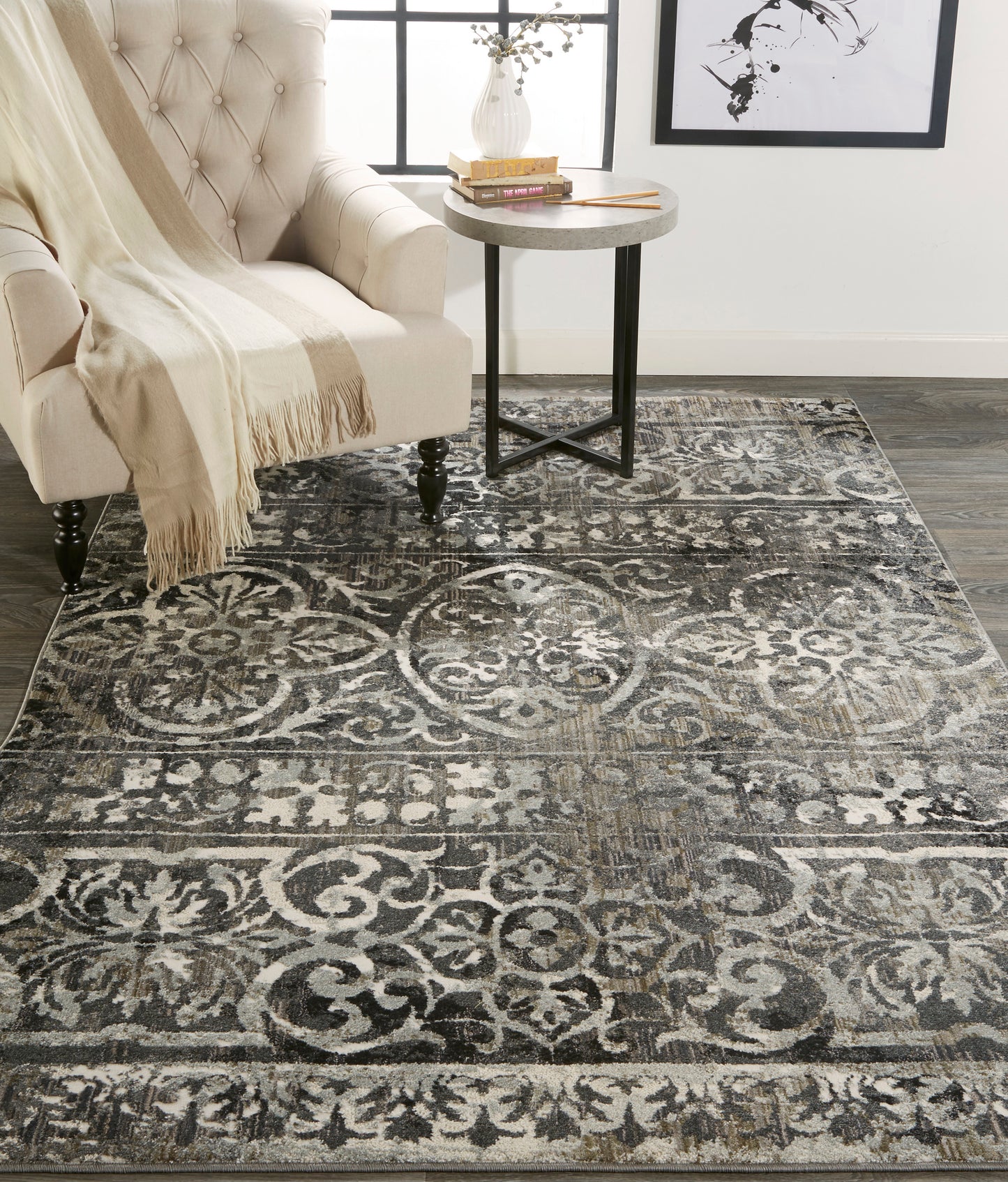 Feizy Rugs Kano 3871F Charcoal Transitional/Casual  Rug