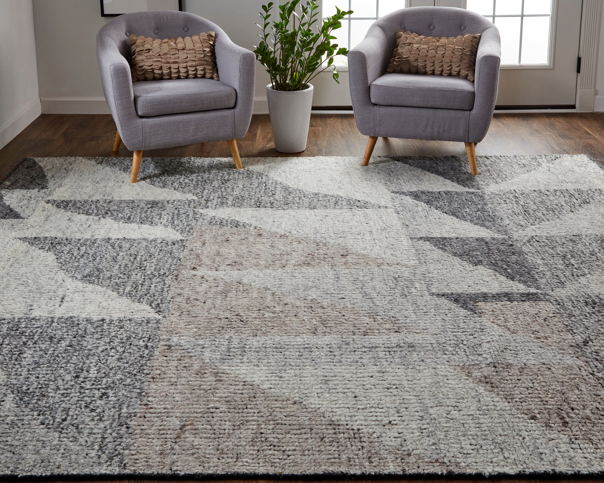 Feizy Alford 6910F Gray Modern/Bohemian & Eclectic/Rus Hand Knotted Rug