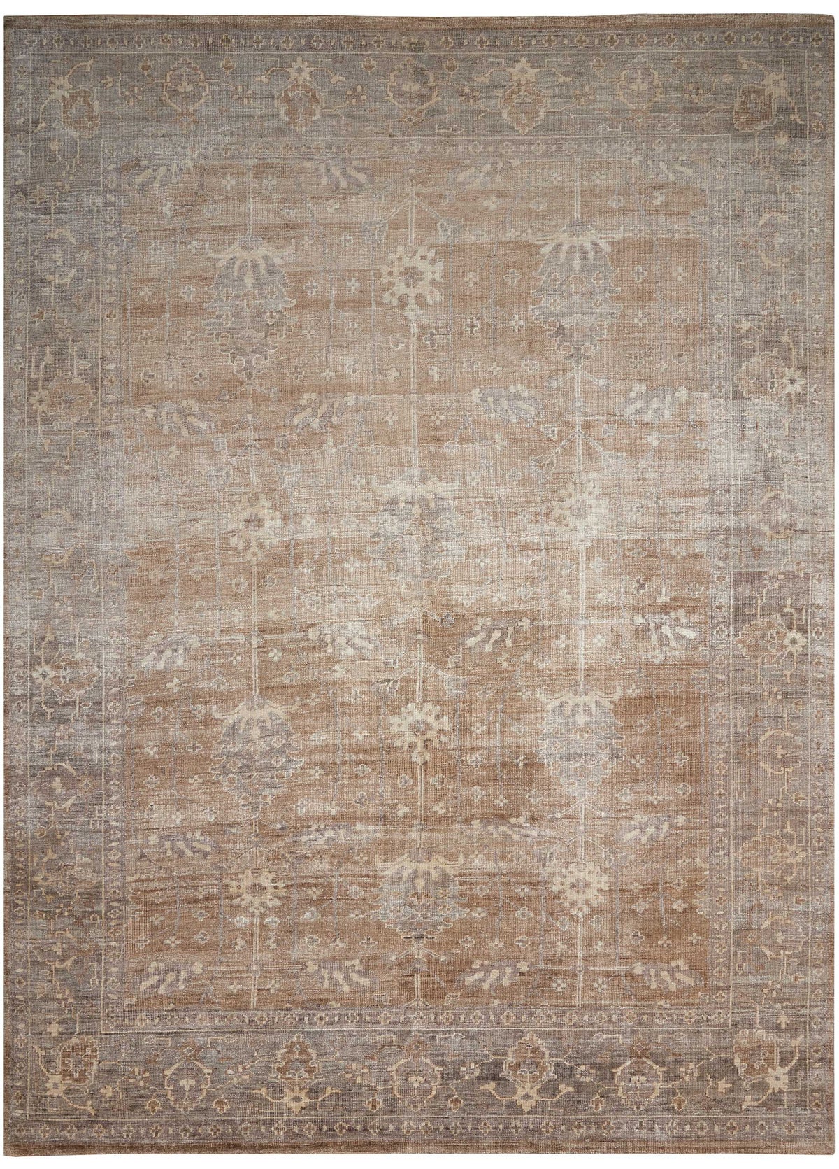 Nourison Home Aldora ALD07 Pewter Traditional Knotted Rug