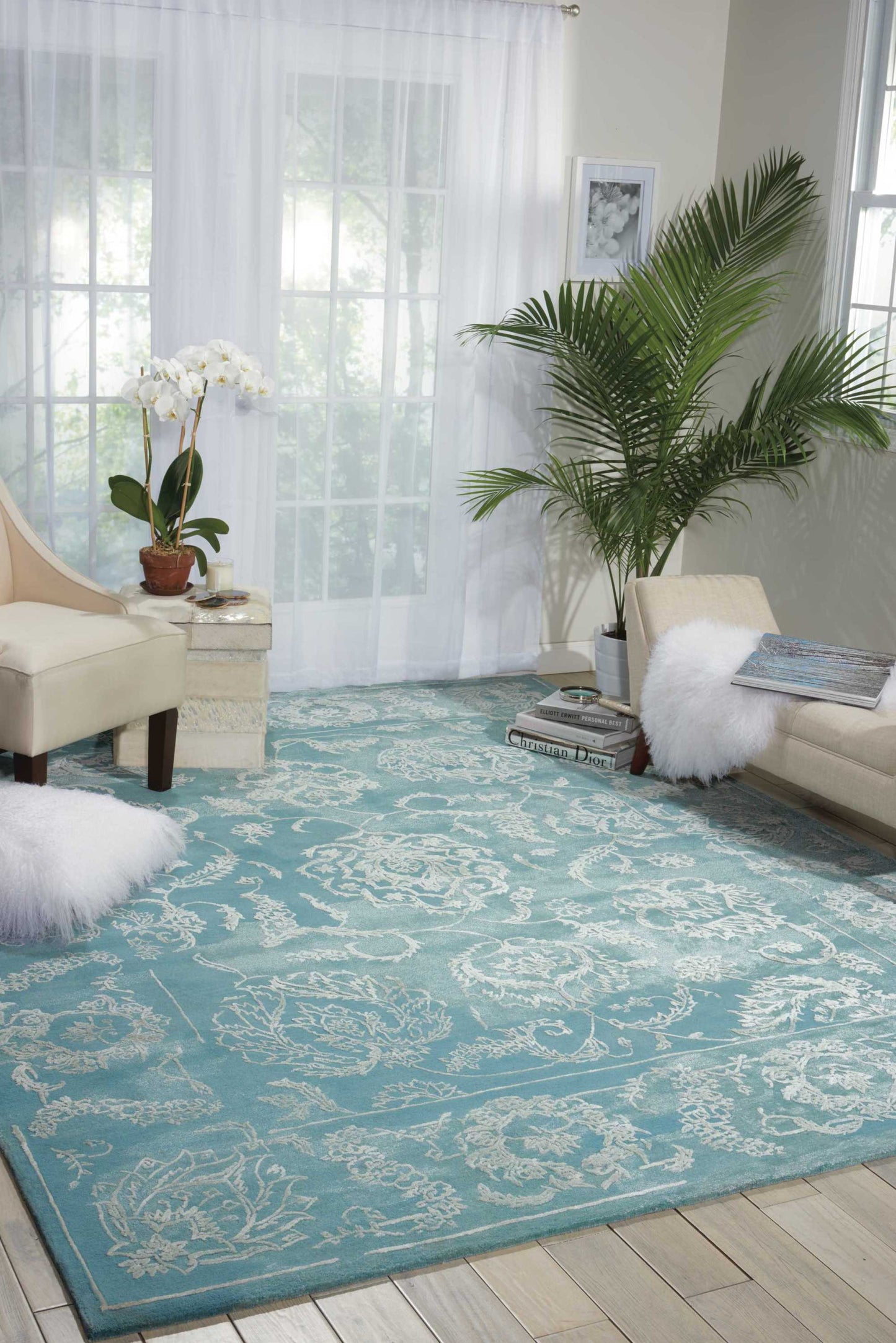Nourison Home Opaline Aqua Transitional