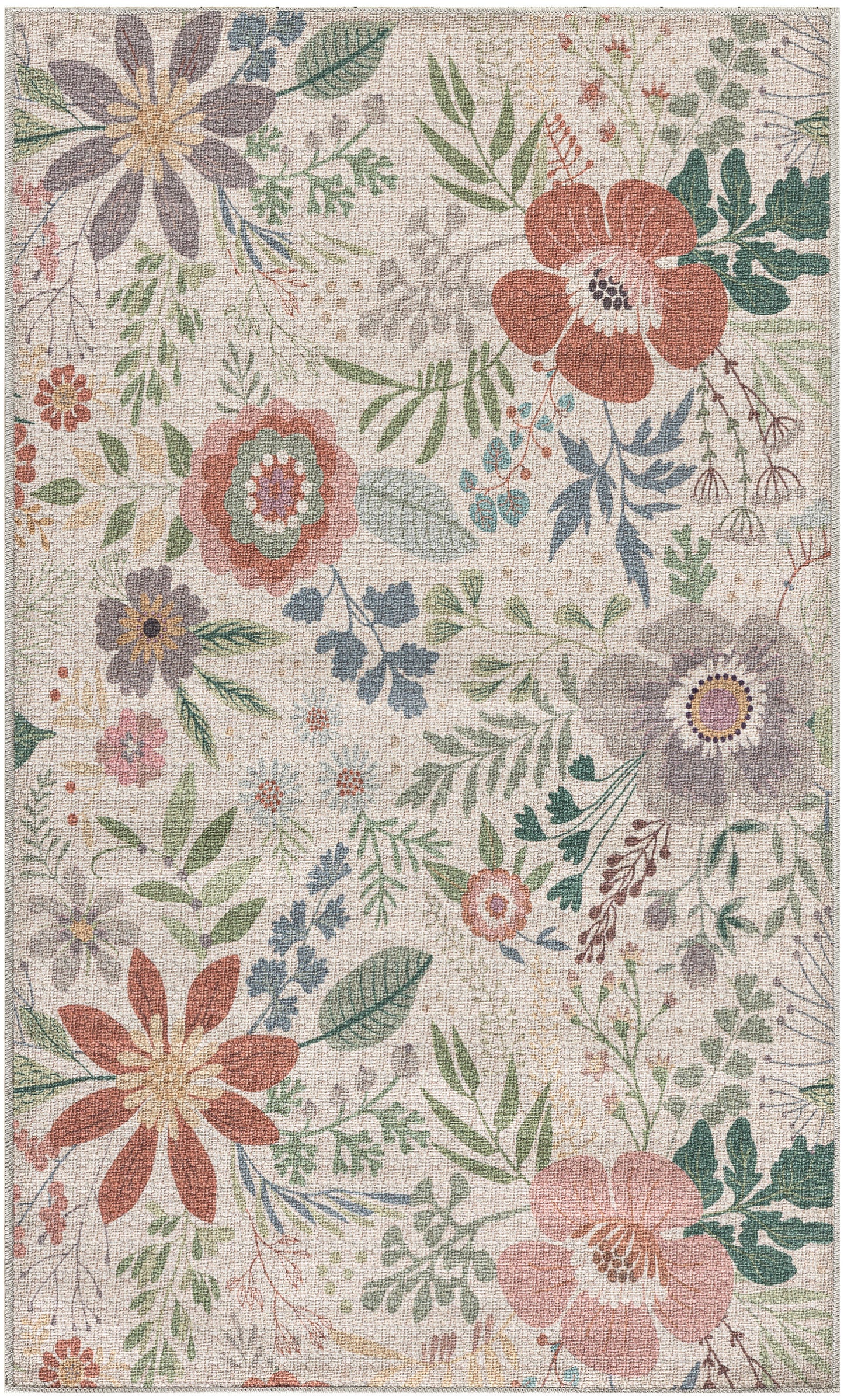 Nourison Home Nourison Washables NWB06 Cream Multicolor Traditional Power-loomed Rug