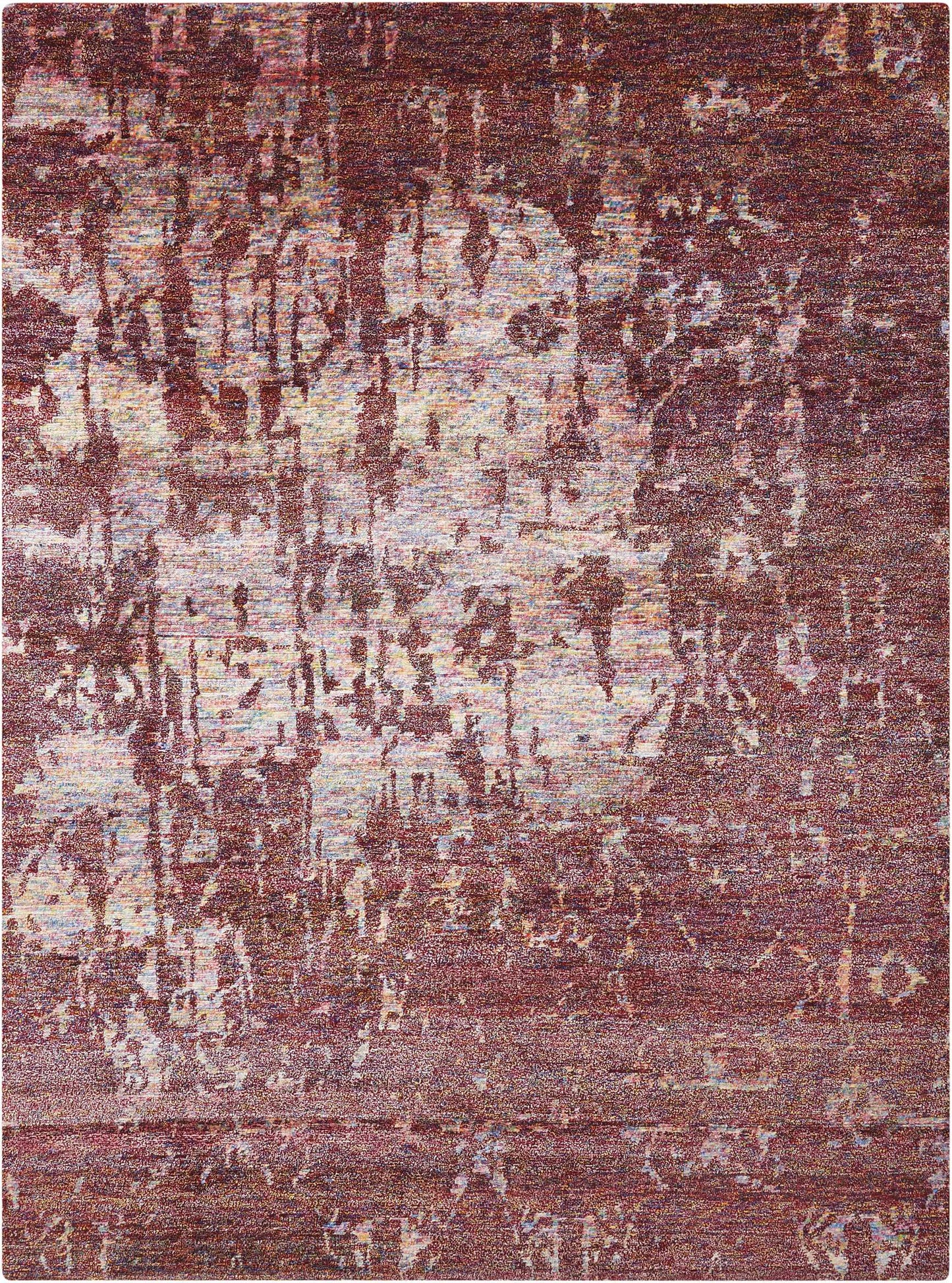Nourison Home Silk Shadows SHA10 Wine Transitional Hand Knotted Rug