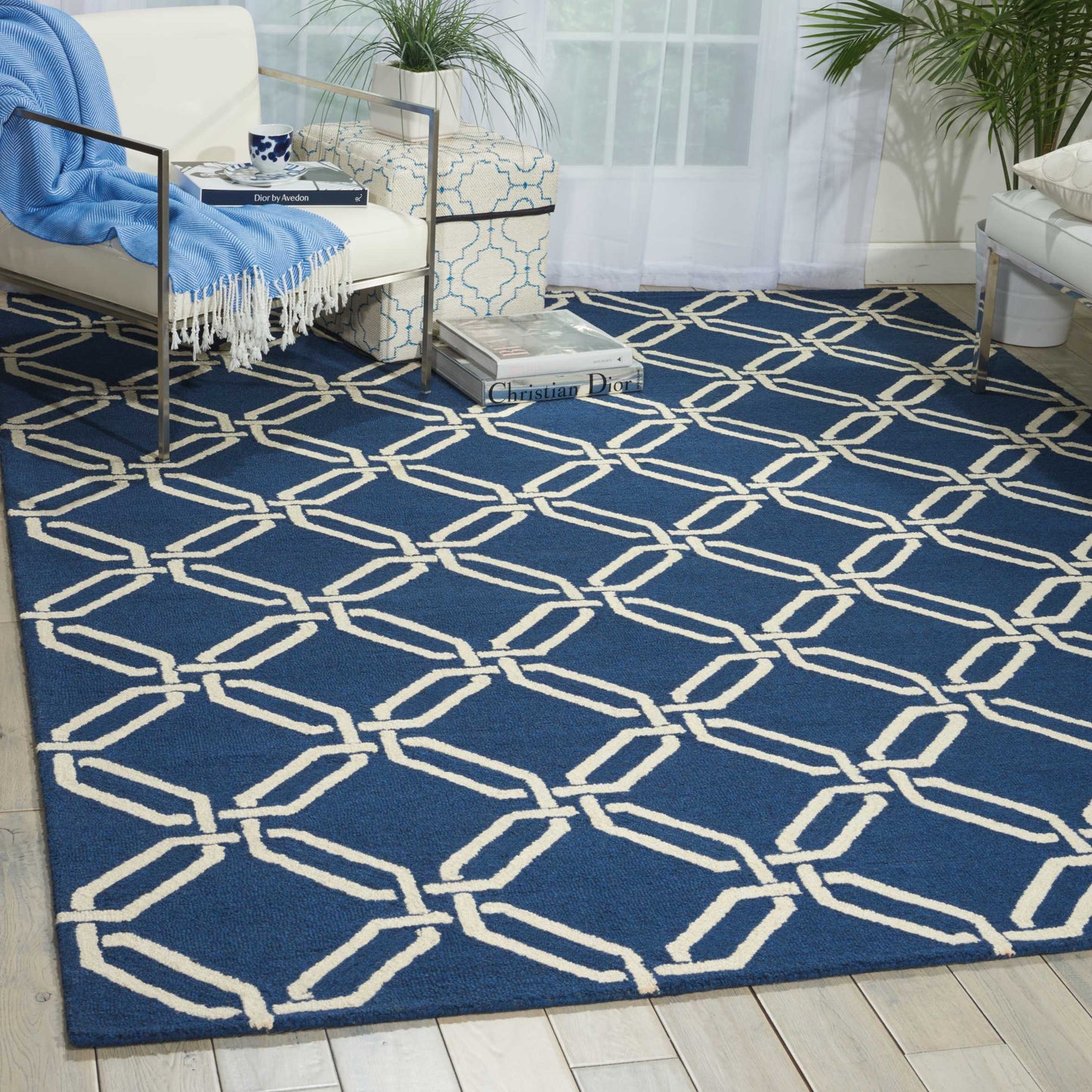 Nourison Home Linear Navy Contemporary
