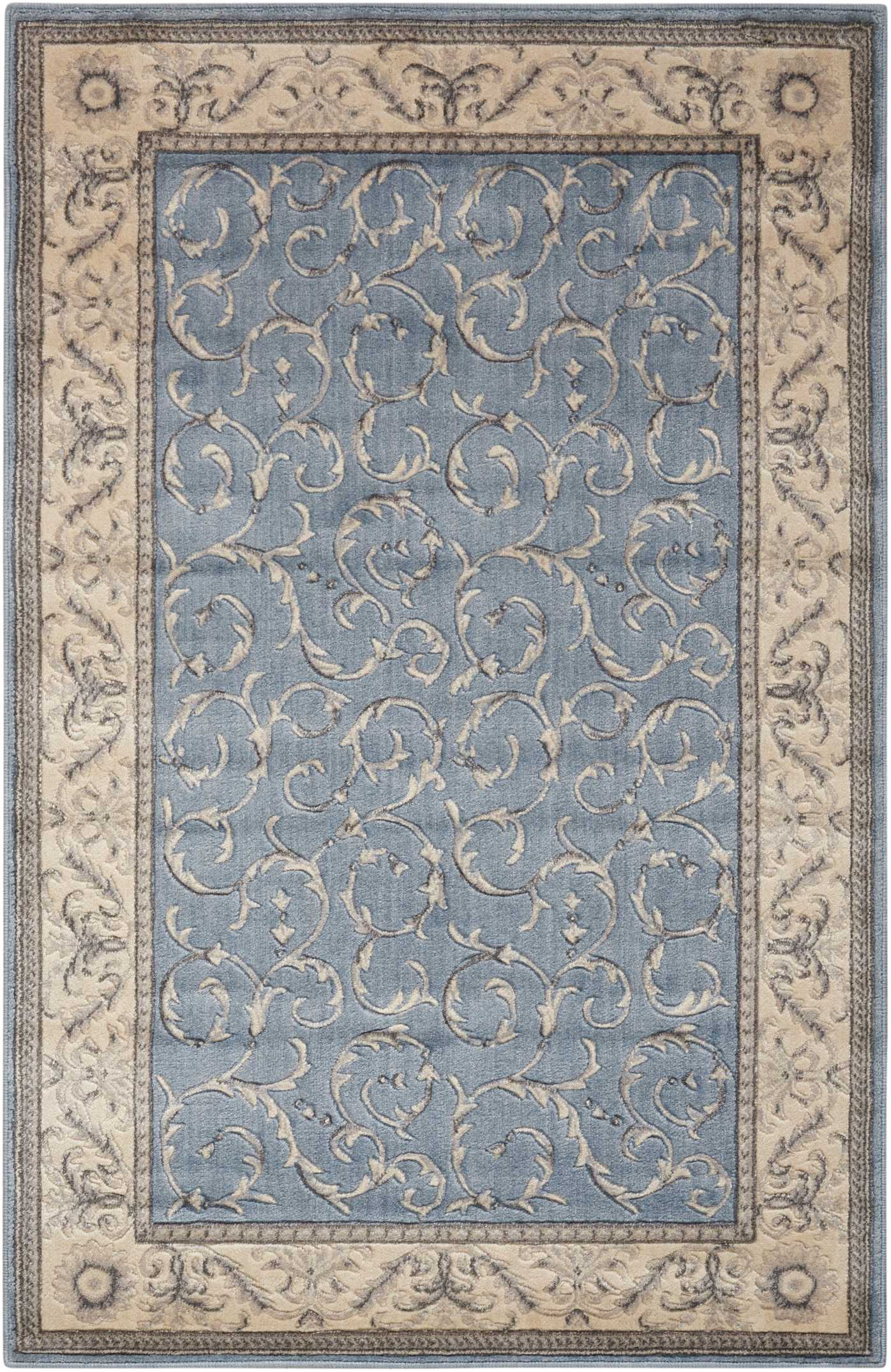 Nourison Home Somerset ST02 Light Blue Traditional Power-loomed Rug