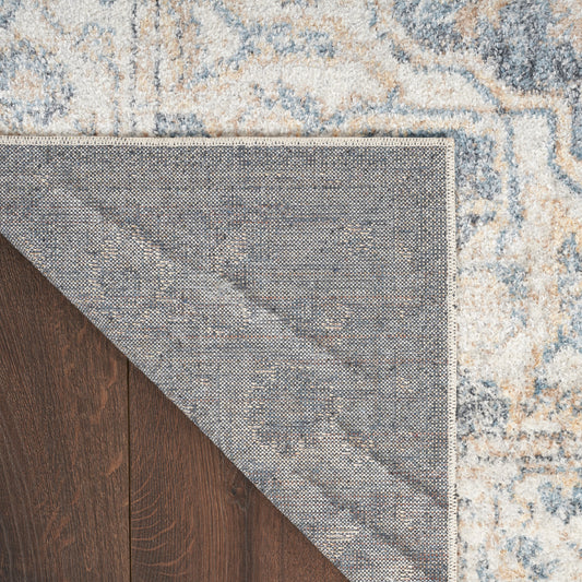 Nourison Home Astra Machine Washable Grey Blue Traditional