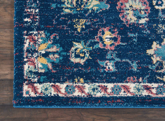 Nourison Home Fusion Navy Pink Traditional