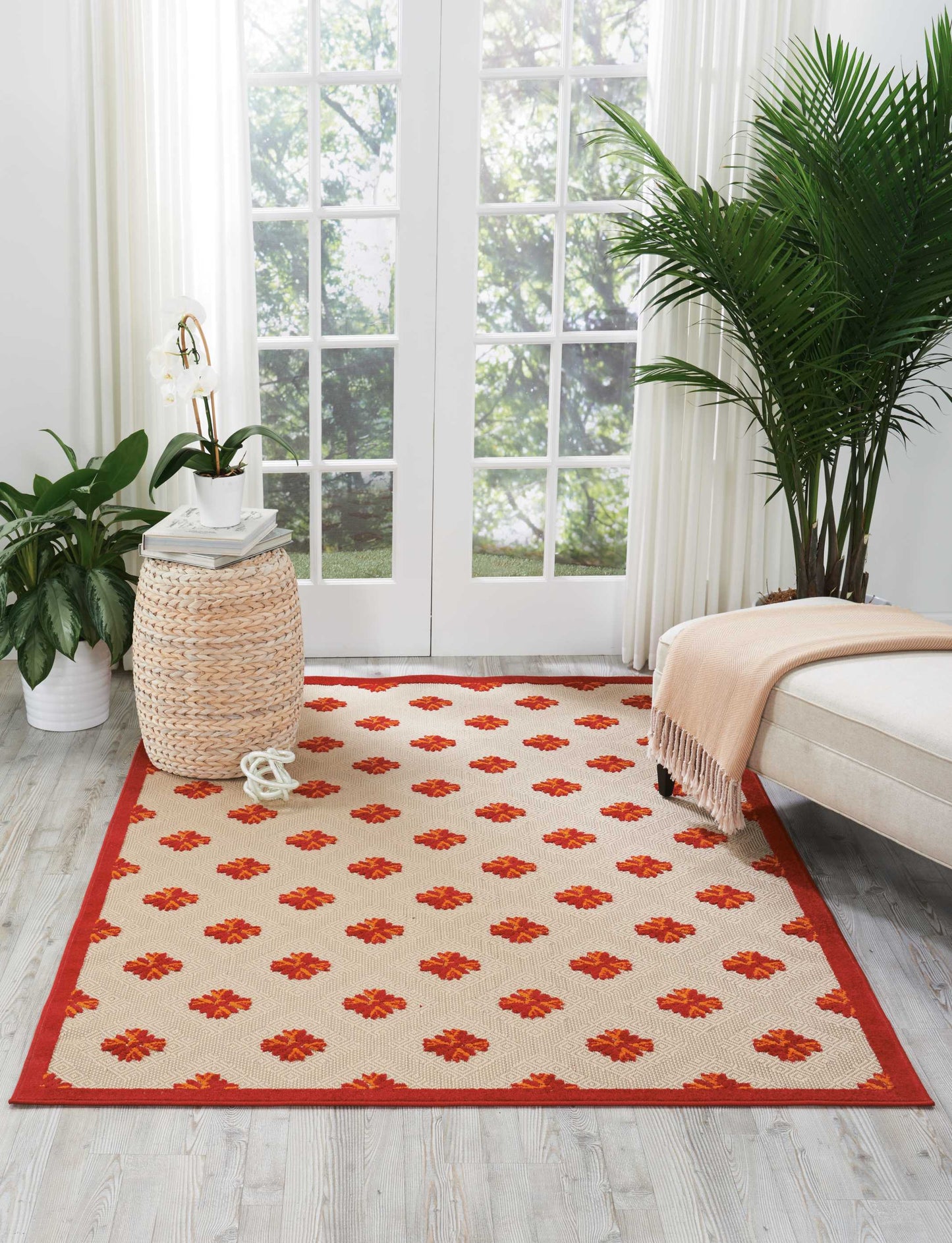 Nourison Home Aloha Red Contemporary