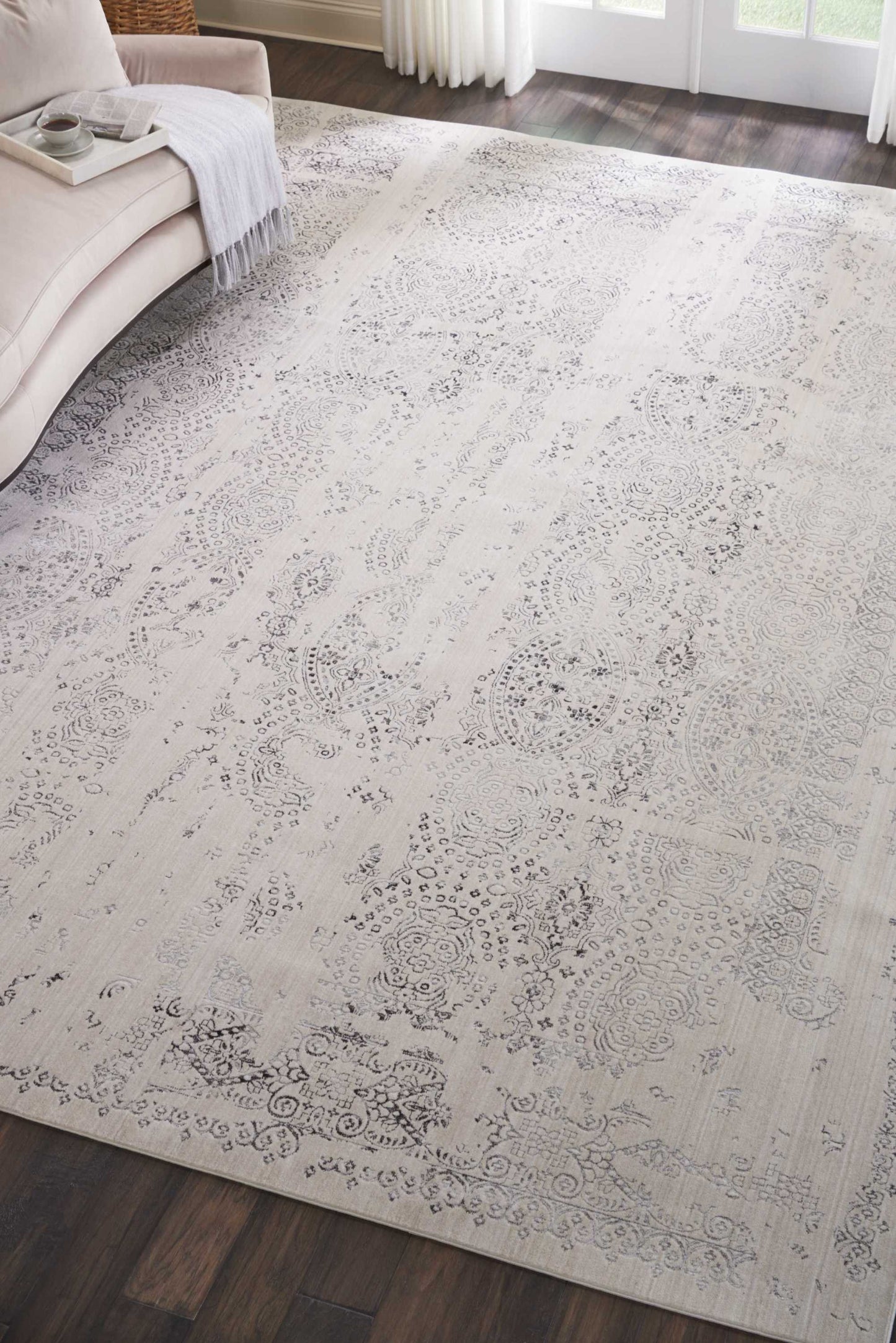 Nourison Home Silver Screen Ivory Grey Transitional
