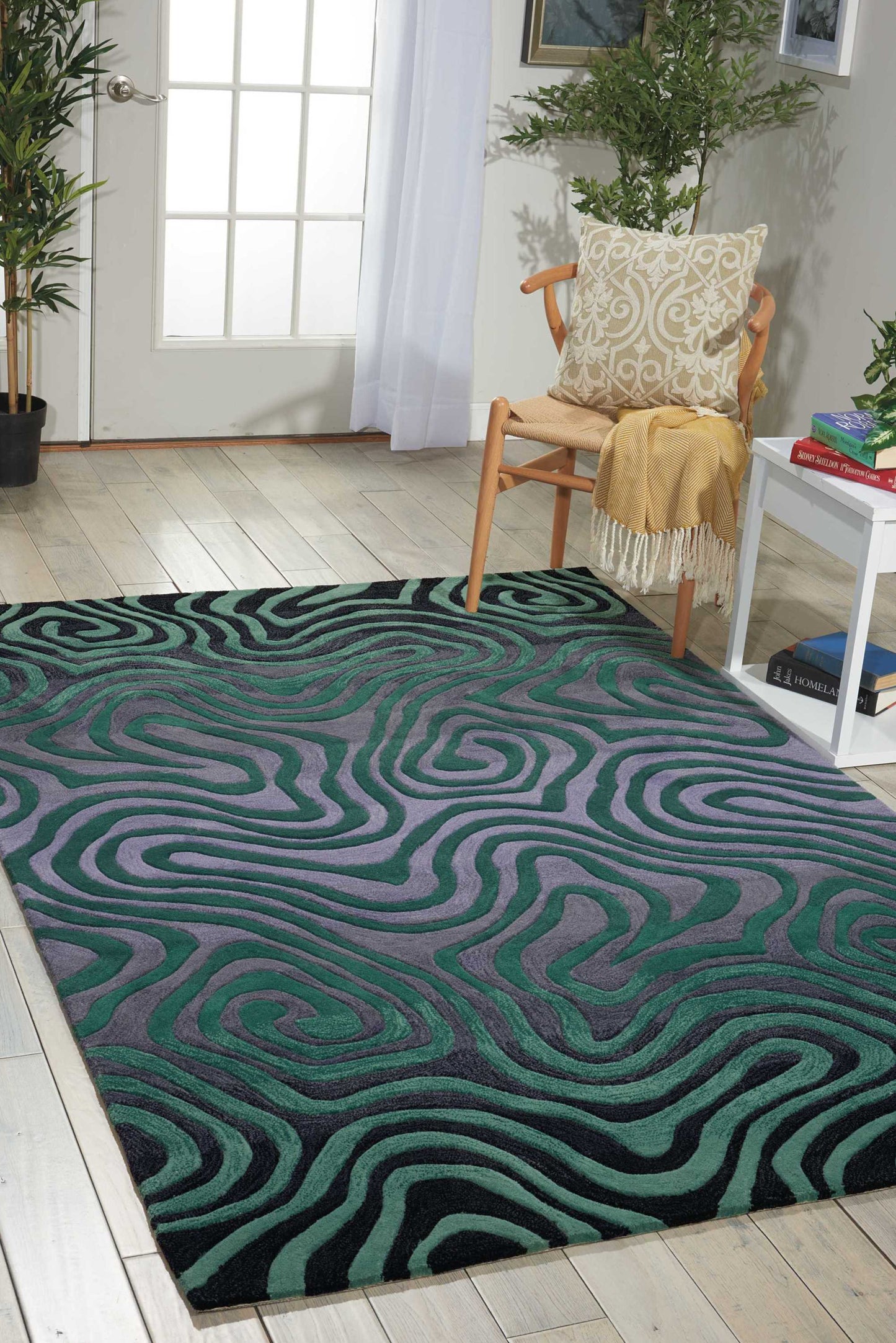 Nourison Home Contour Smoke Teal Contemporary
