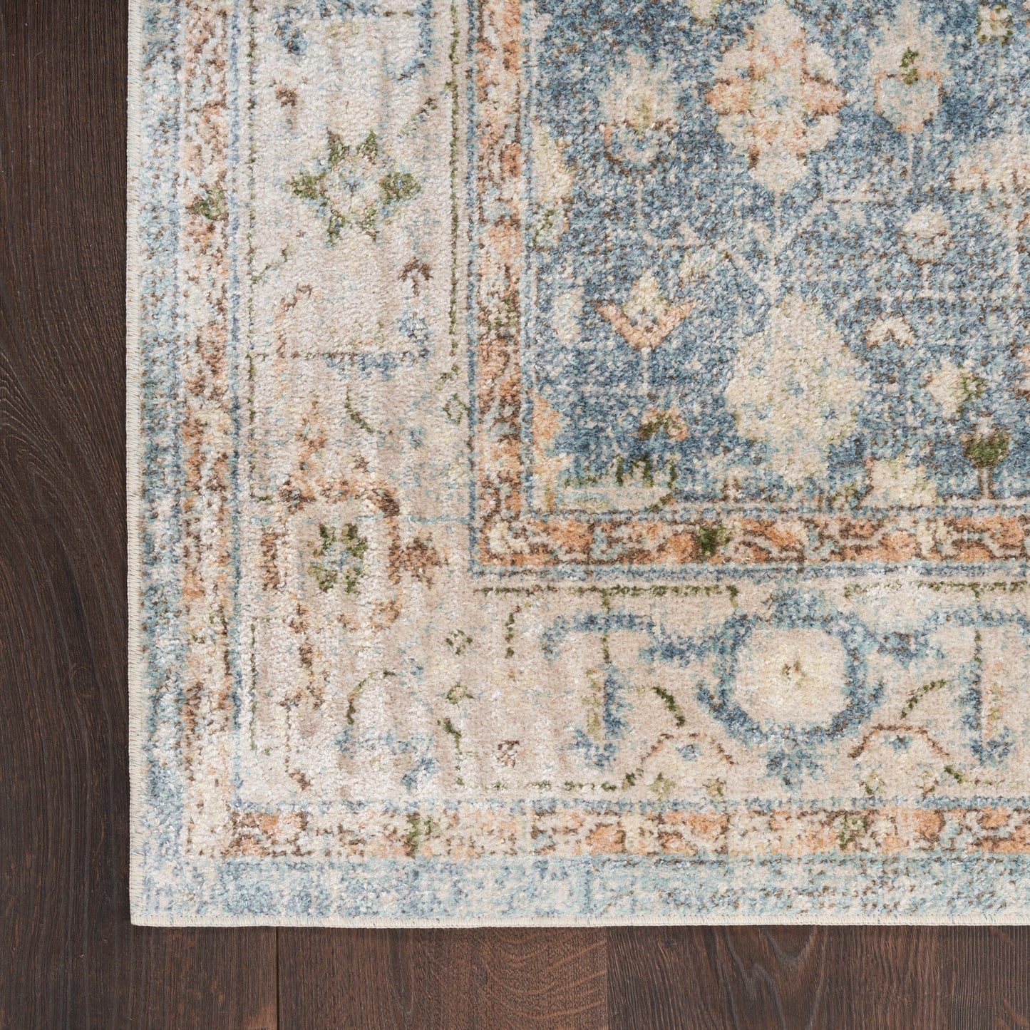 Nourison Home Astra Machine Washable ASW11 Silver Blue Traditional Machinemade Rug