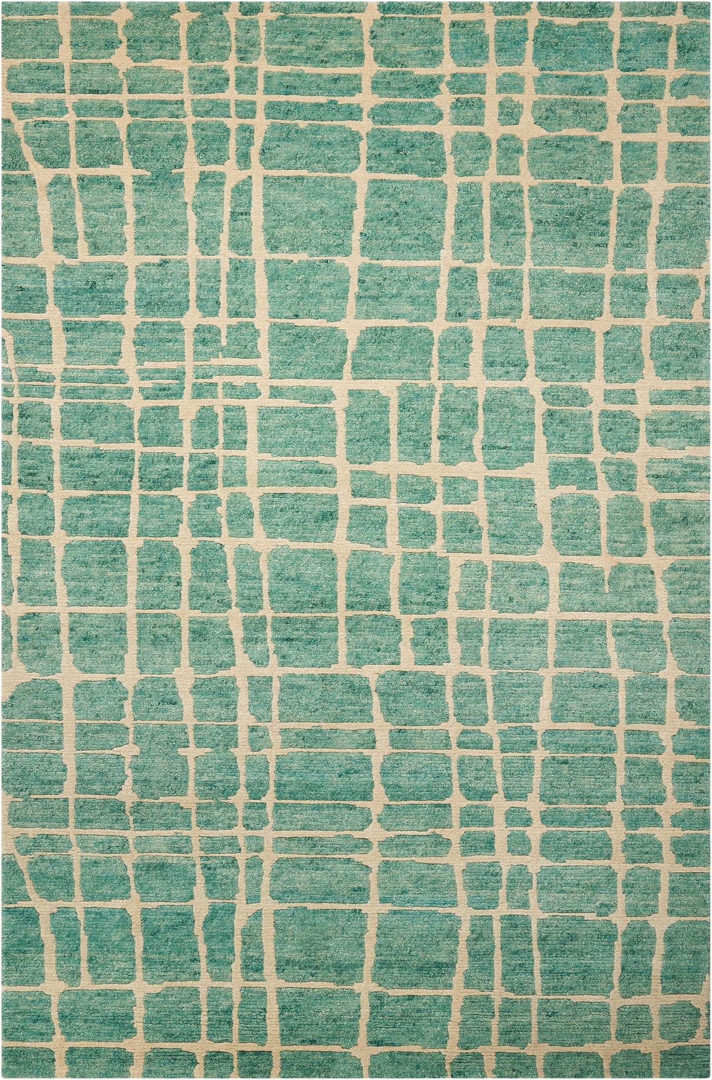 Nourison Home Tahoe Modern MTA03 Turqoise Green Contemporary Knotted Rug