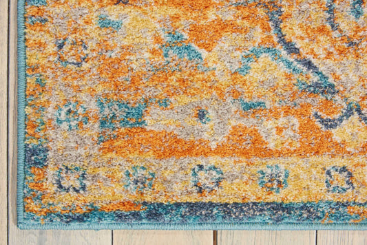 Nourison Home Passion Teal Sun Traditional