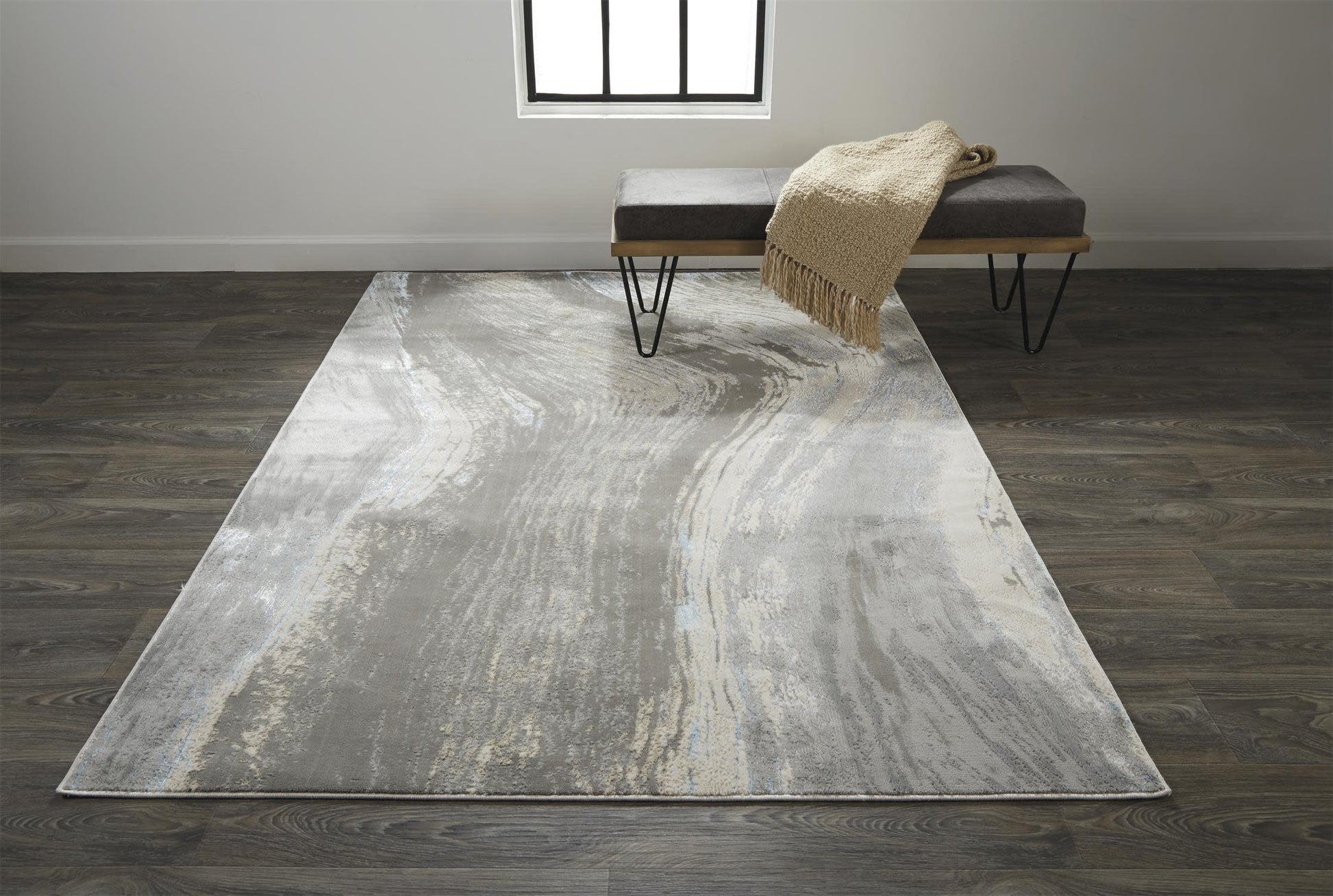 Feizy Azure 3524F Gray Modern/Industrial/Casual Machinemade Rug