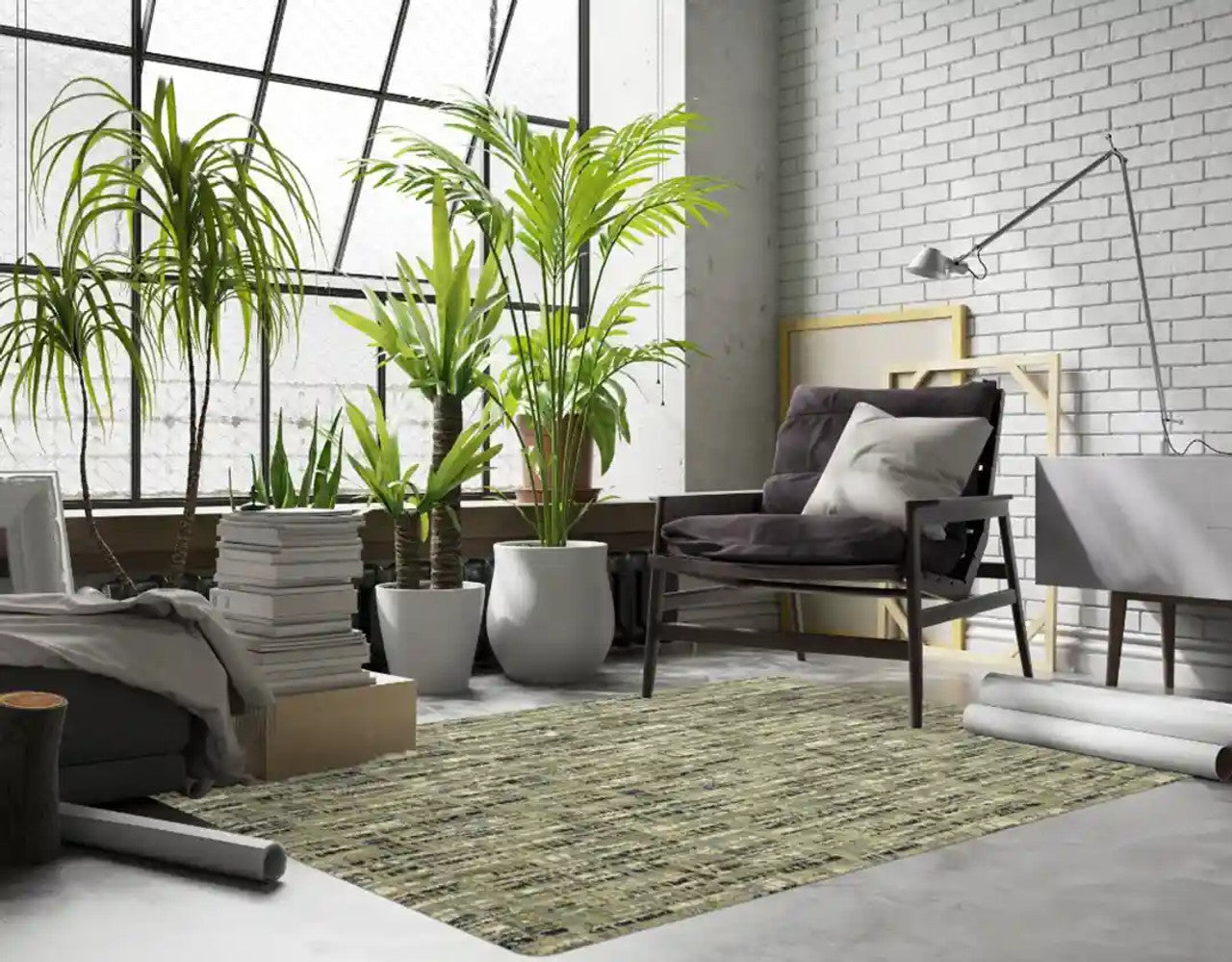 Oriental Weavers SENECA SE01A Beige Green Casual Power-Loomed Rug