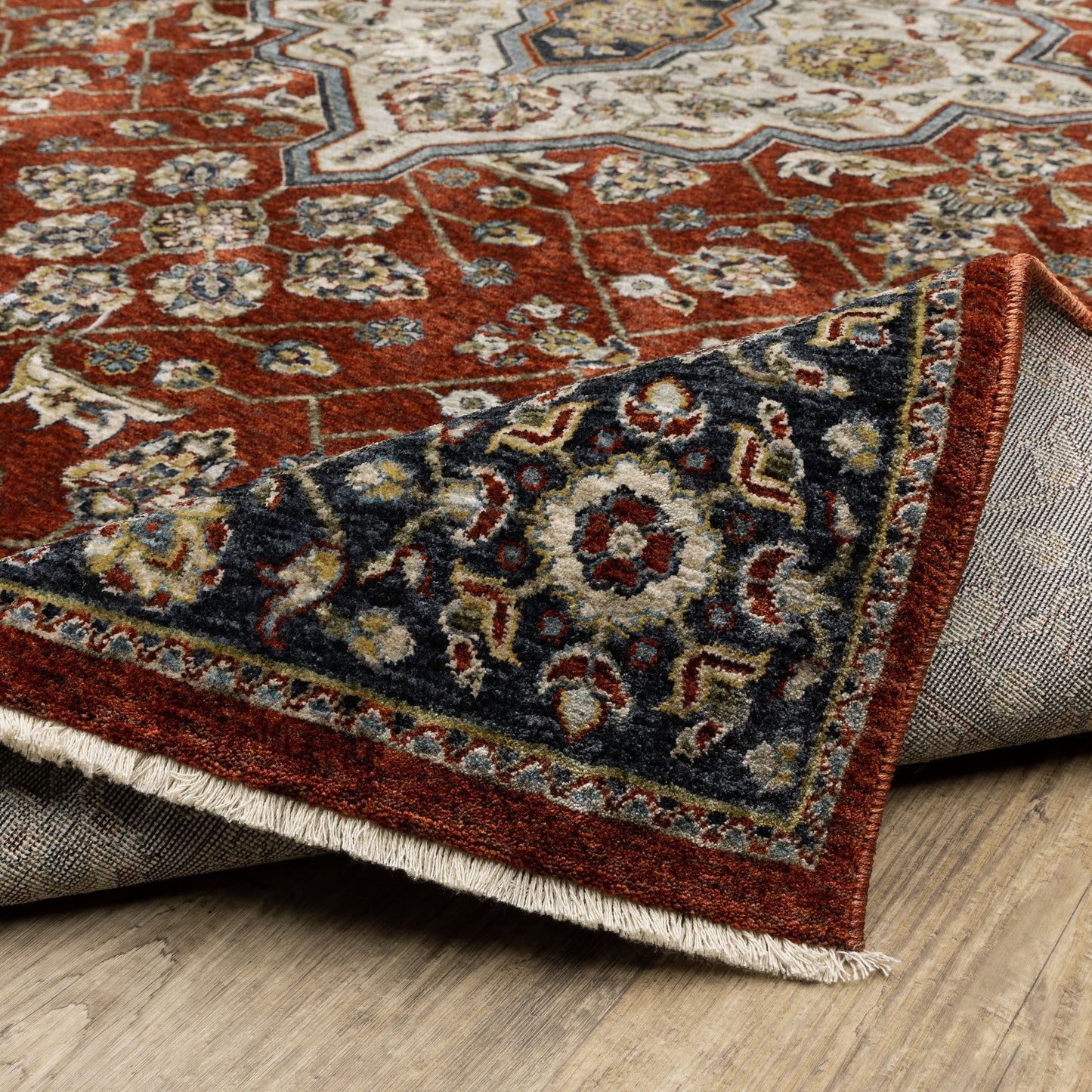 Oriental Weavers Aberdeen Red Blue Traditional