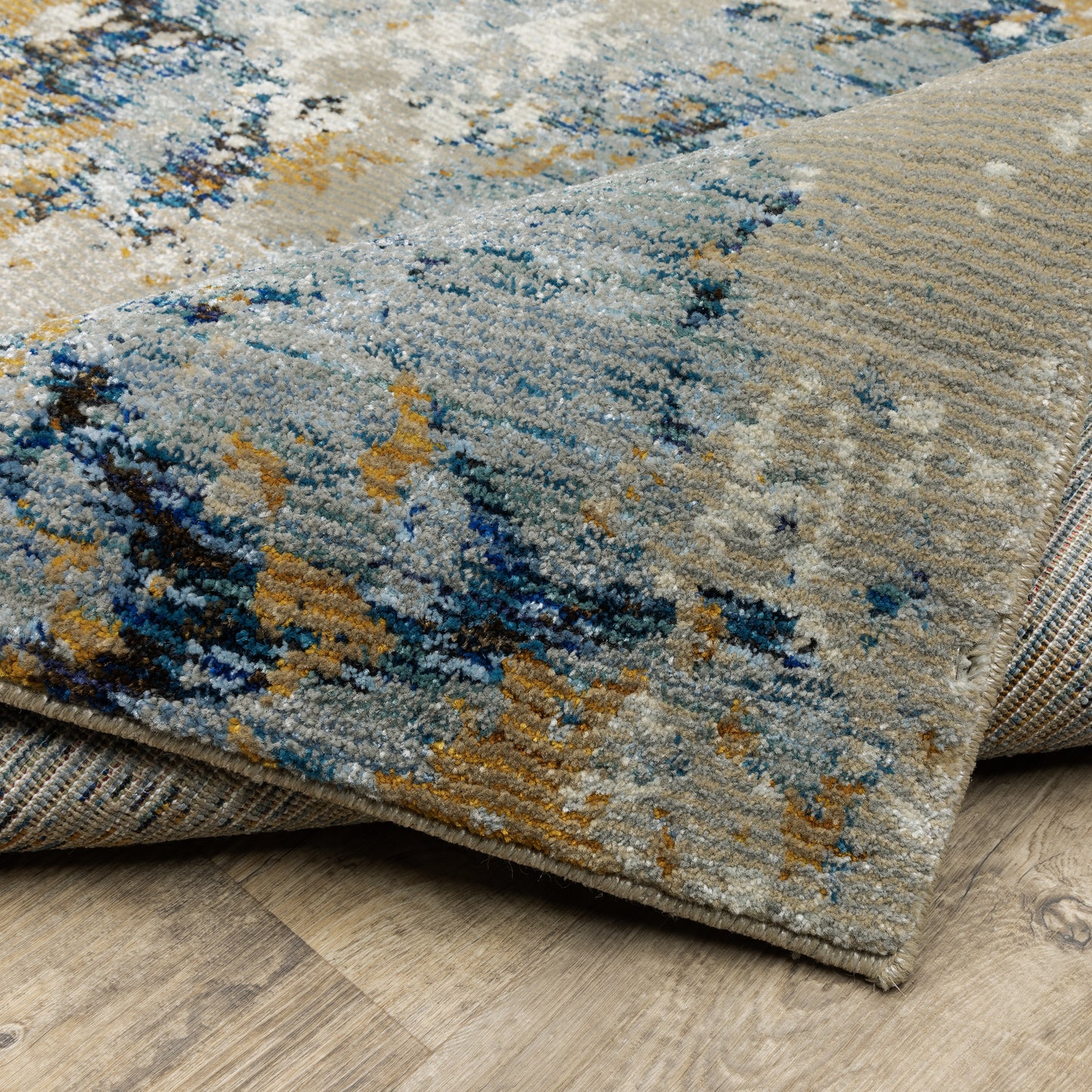 Oriental Weavers Evolution Blue Gold Industrial
