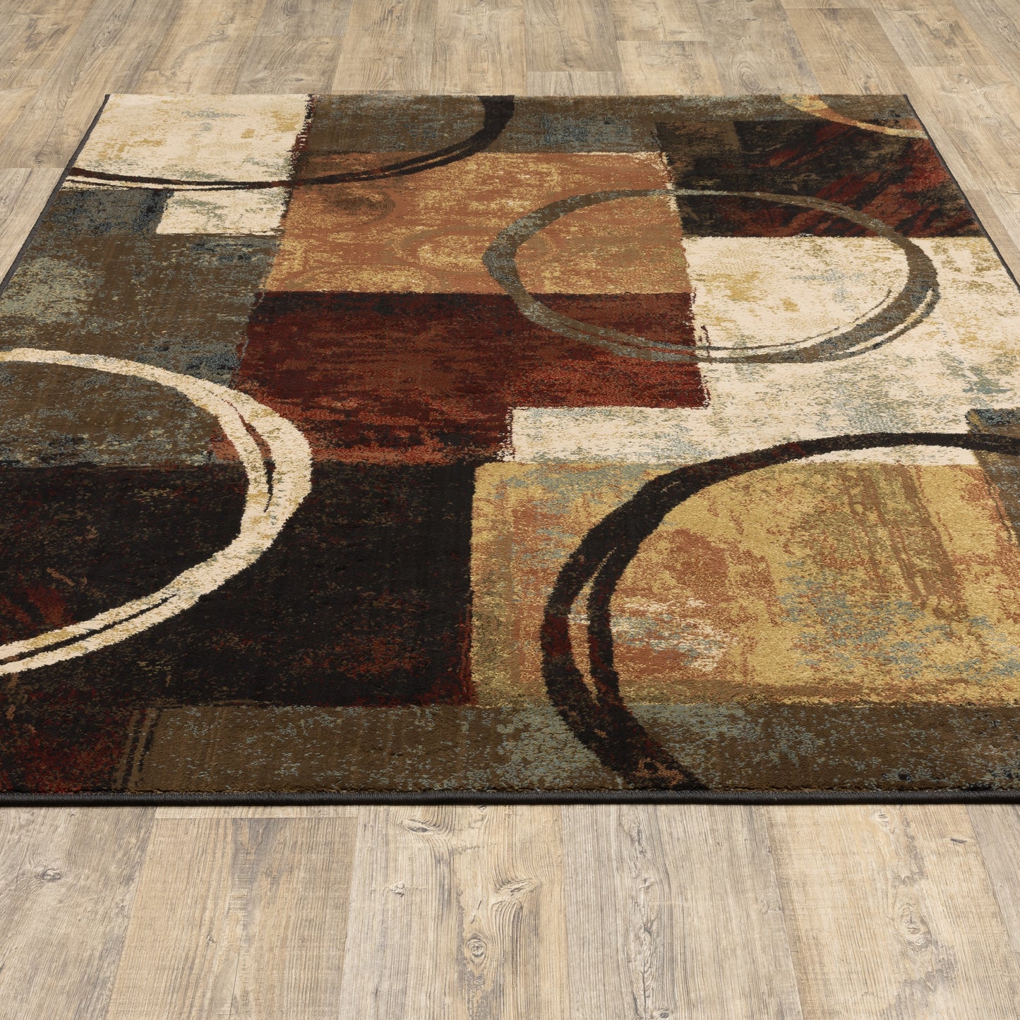 Oriental Weavers Hudson Brown Black Modern & Contemporary