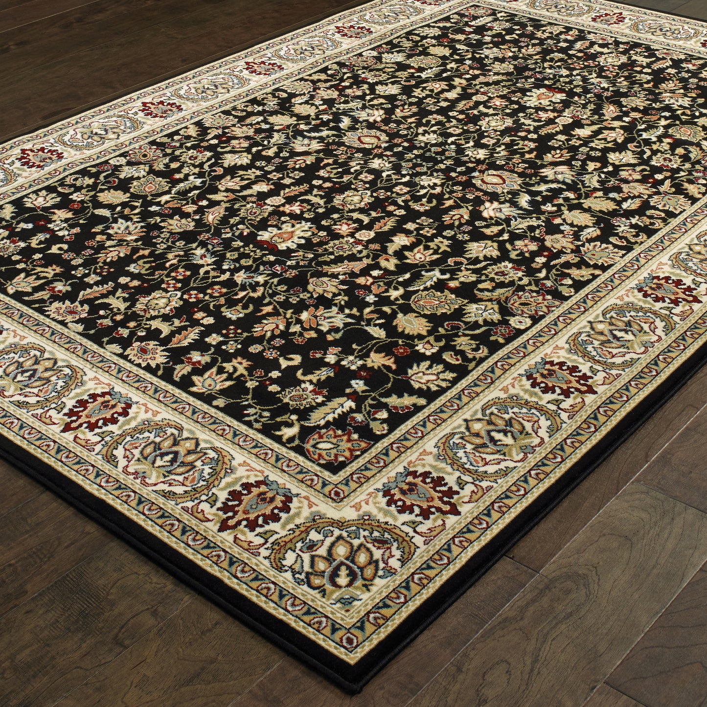 Oriental Weavers Kashan Black Ivory Traditional