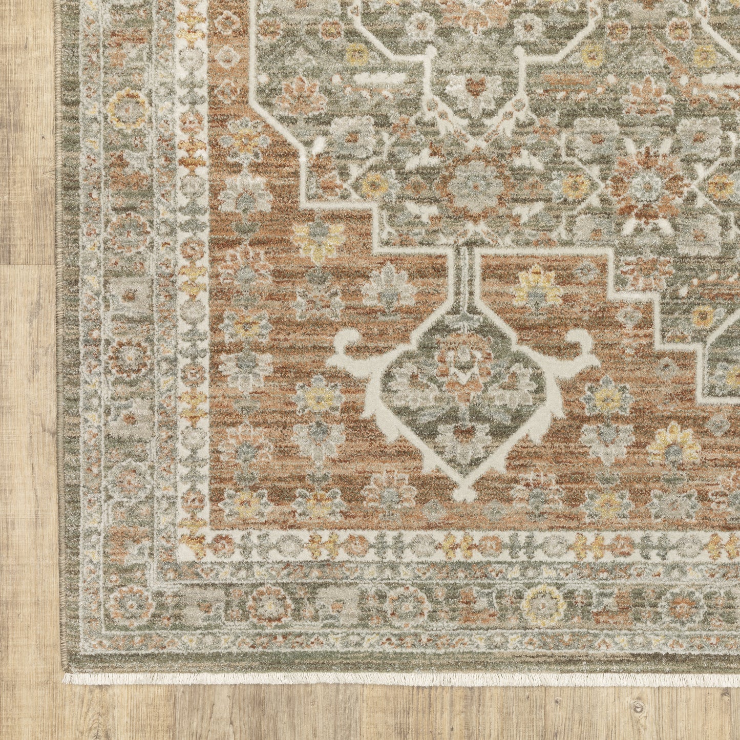 Oriental Weavers Keaton Rust Green Traditional