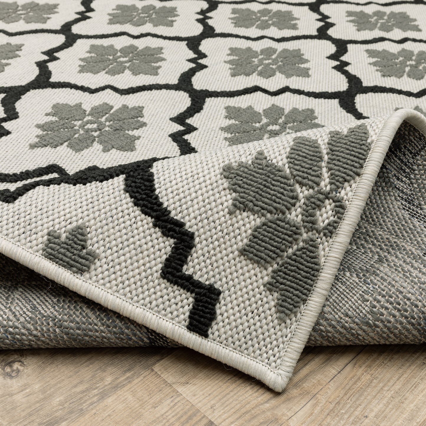 Oriental Weavers Torrey Light Grey Black Moroccan