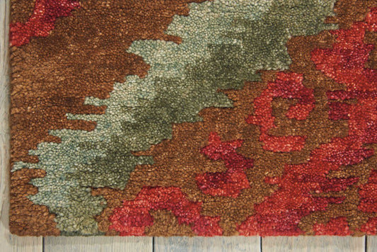 Nourison Home Tahoe Brown Red Contemporary