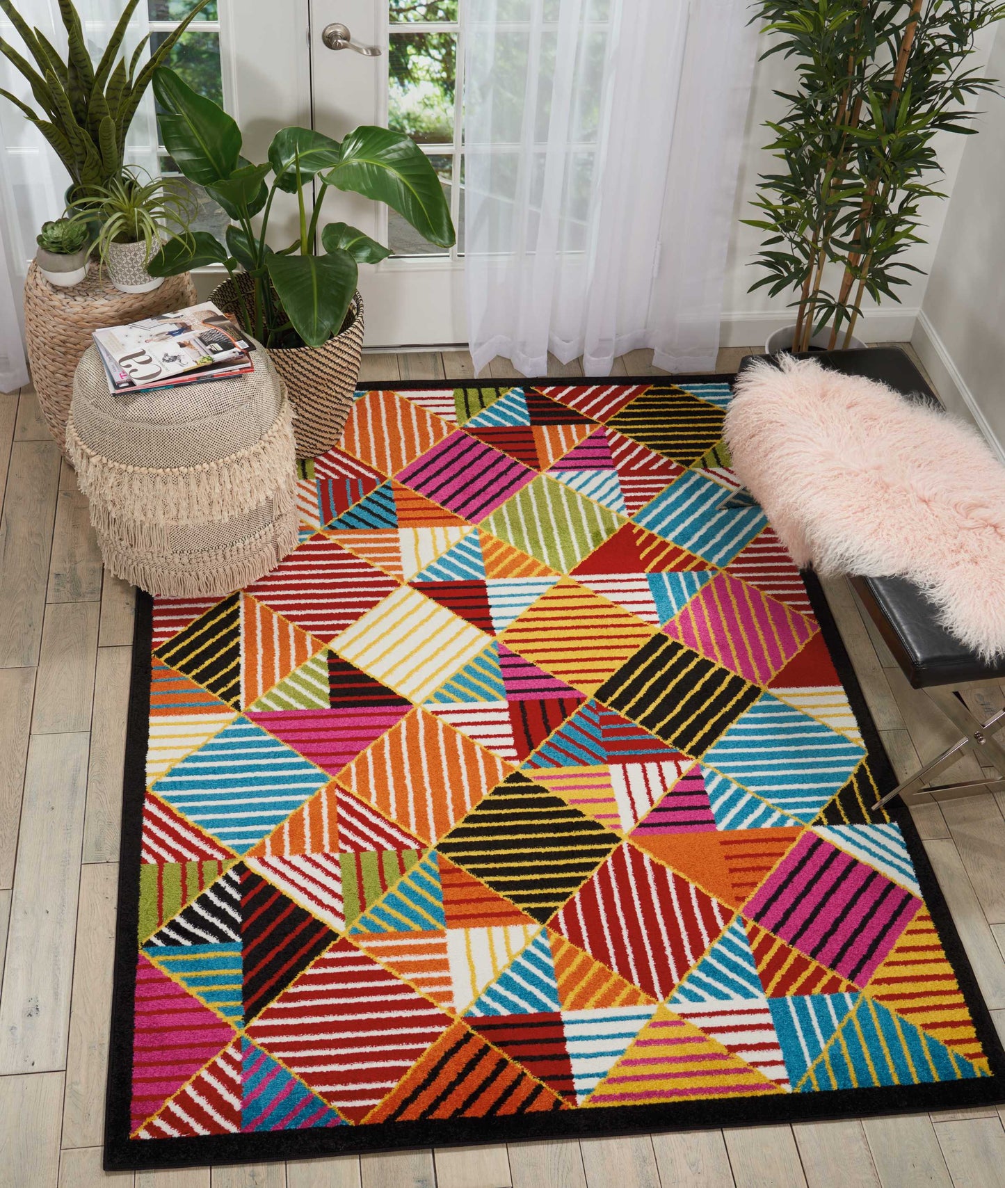 Nourison Home Oakdale Black Multicolor Contemporary