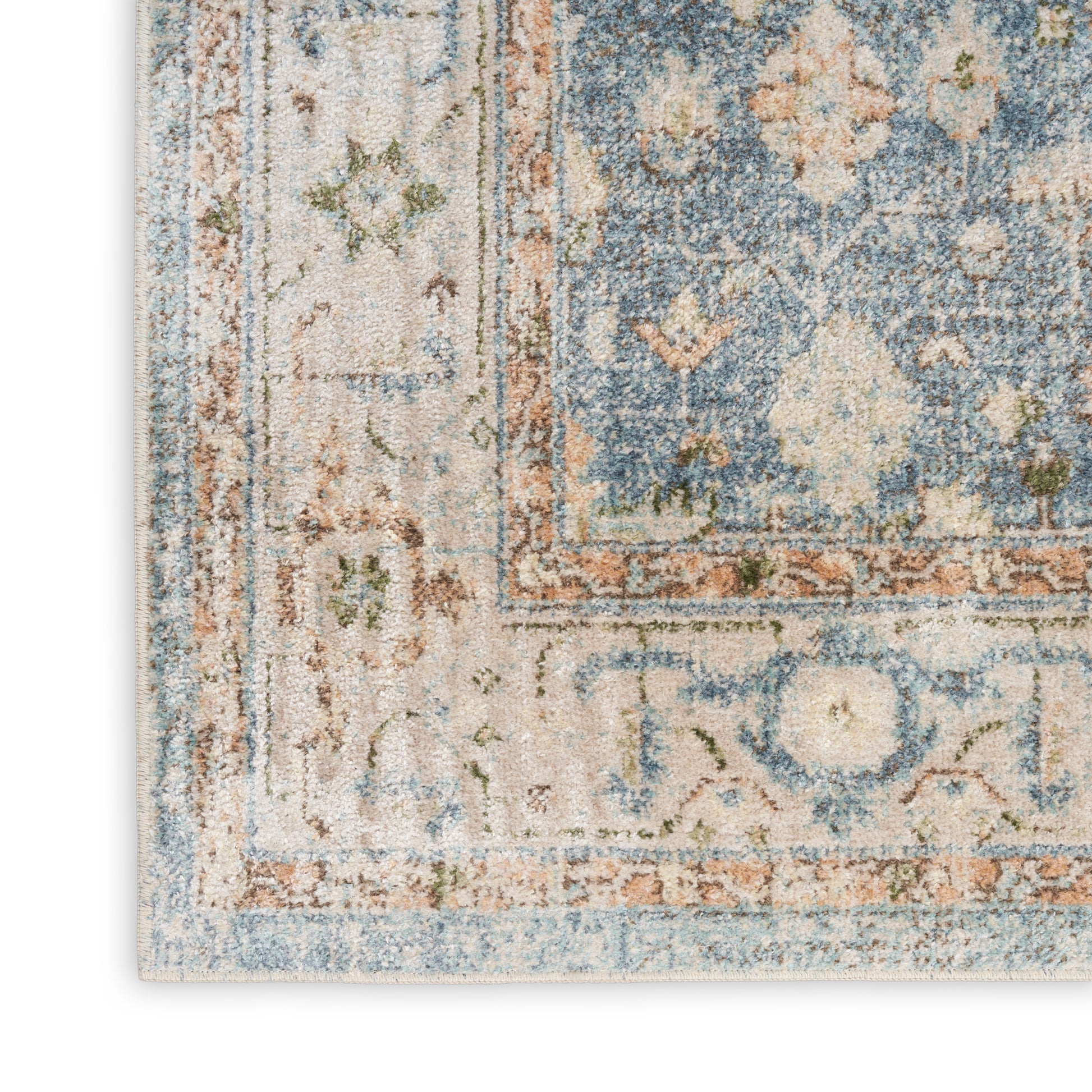 Nourison Home Astra Machine Washable ASW11 Silver Blue Traditional Machinemade Rug