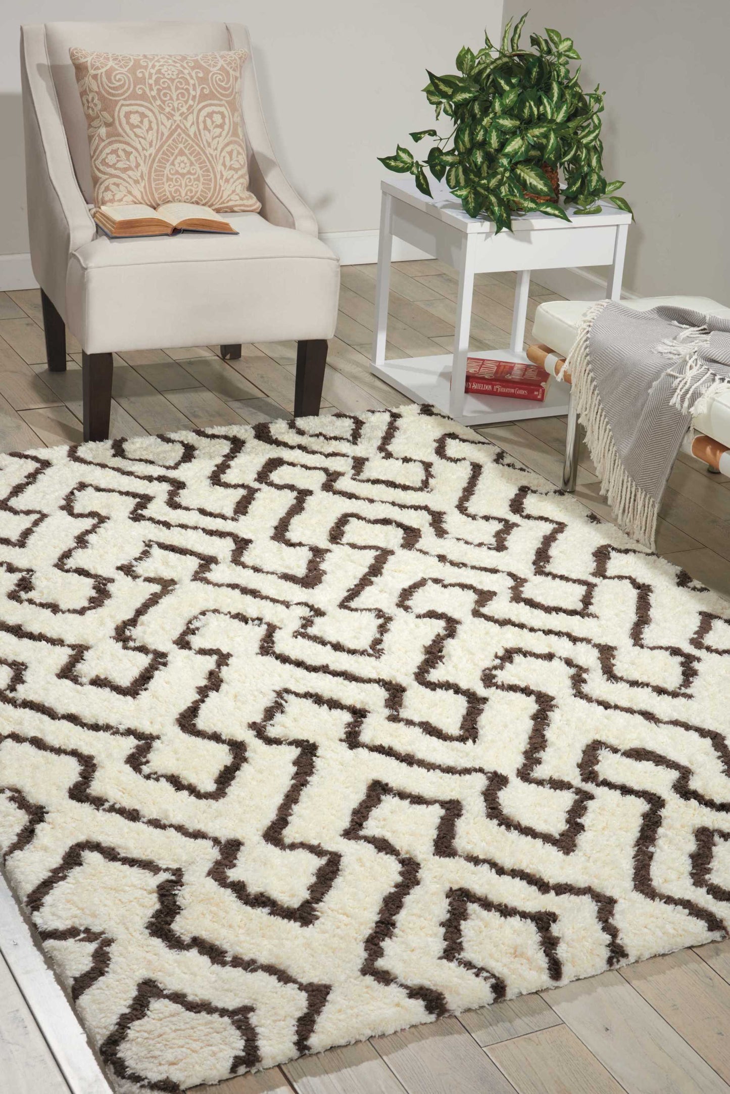Nourison Home Galway Ivory Chocolate Contemporary