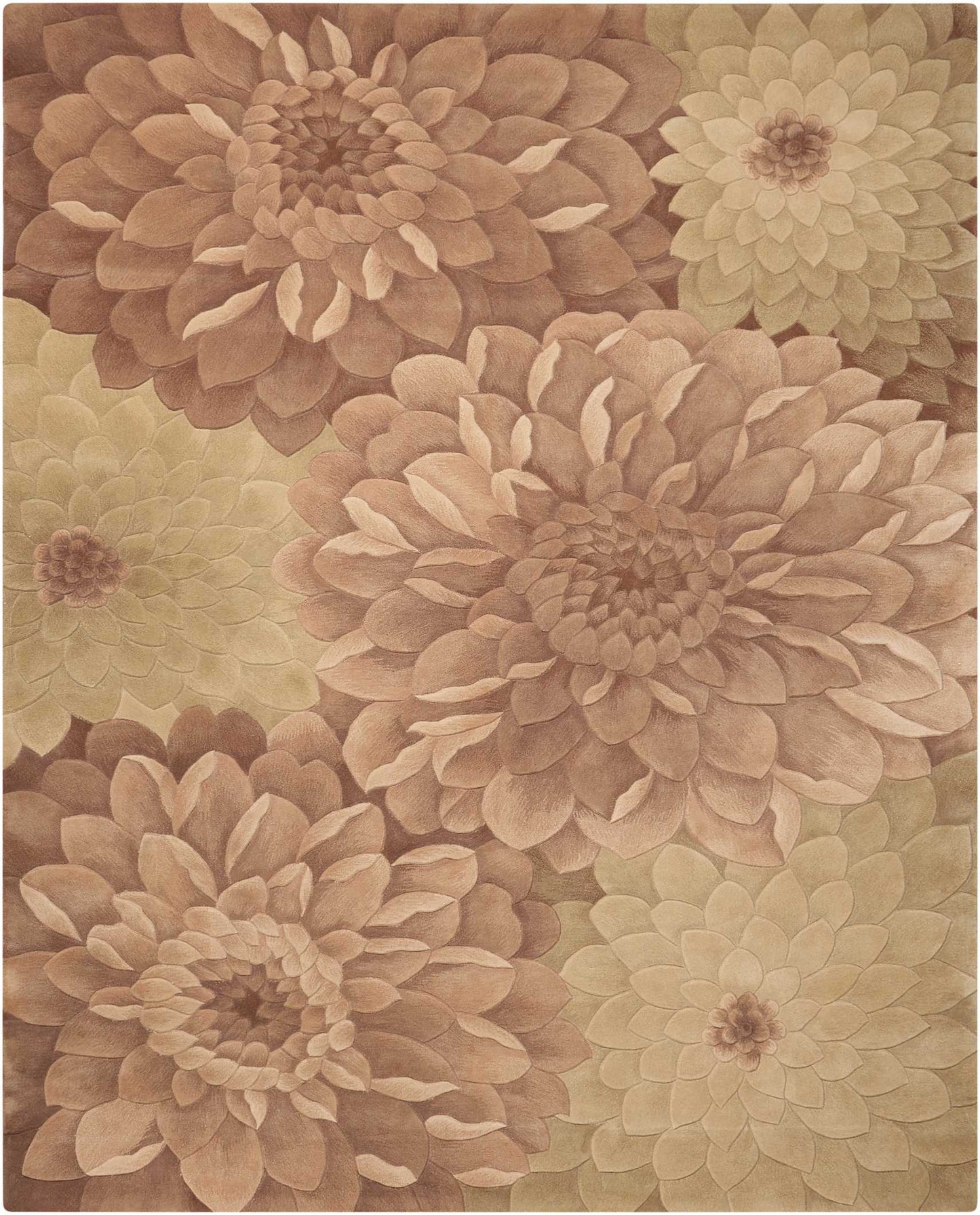 Nourison Home Tropics TS11 Taupe Green Contemporary Tufted Rug