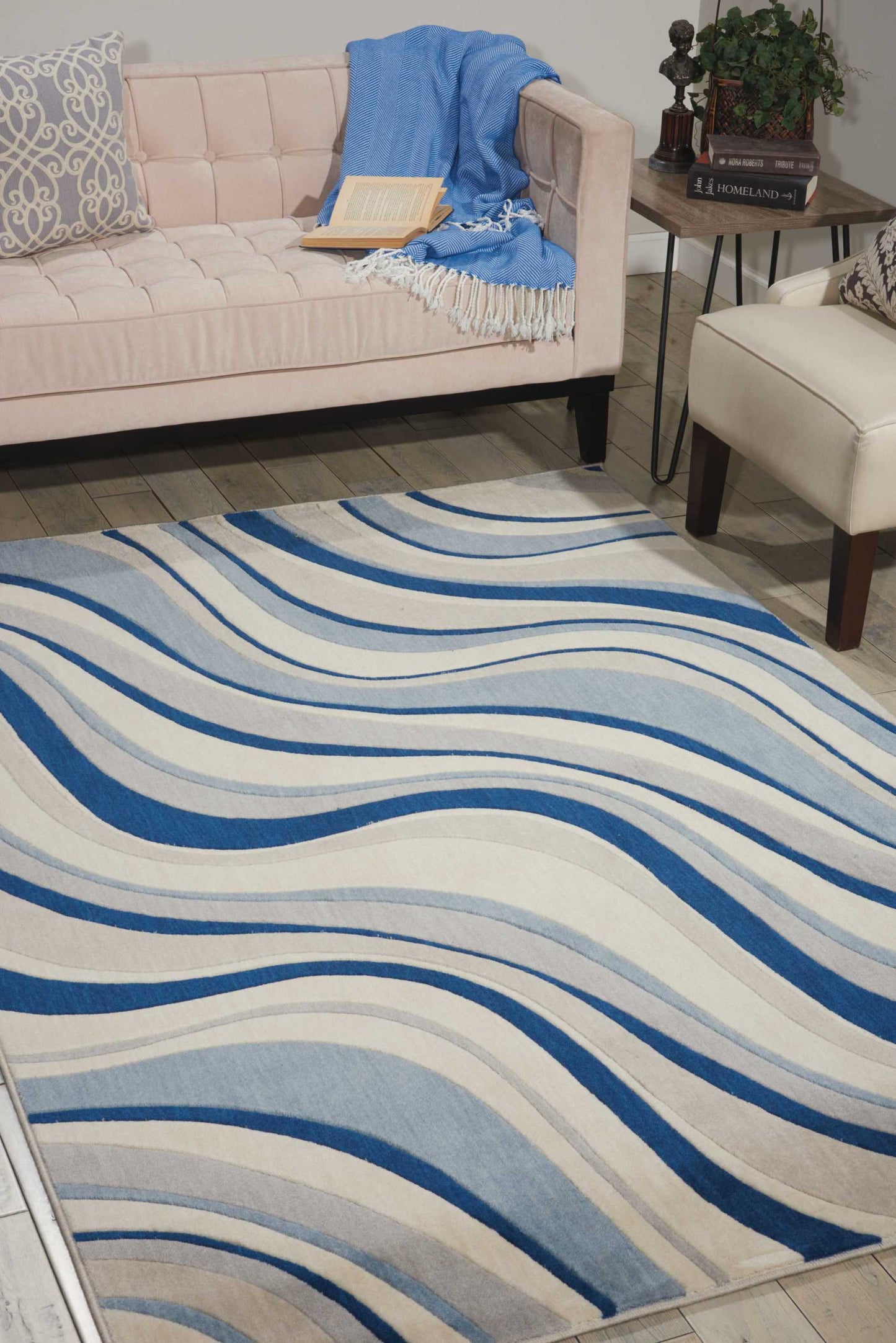 Nourison Home Somerset Ivory Blue Contemporary