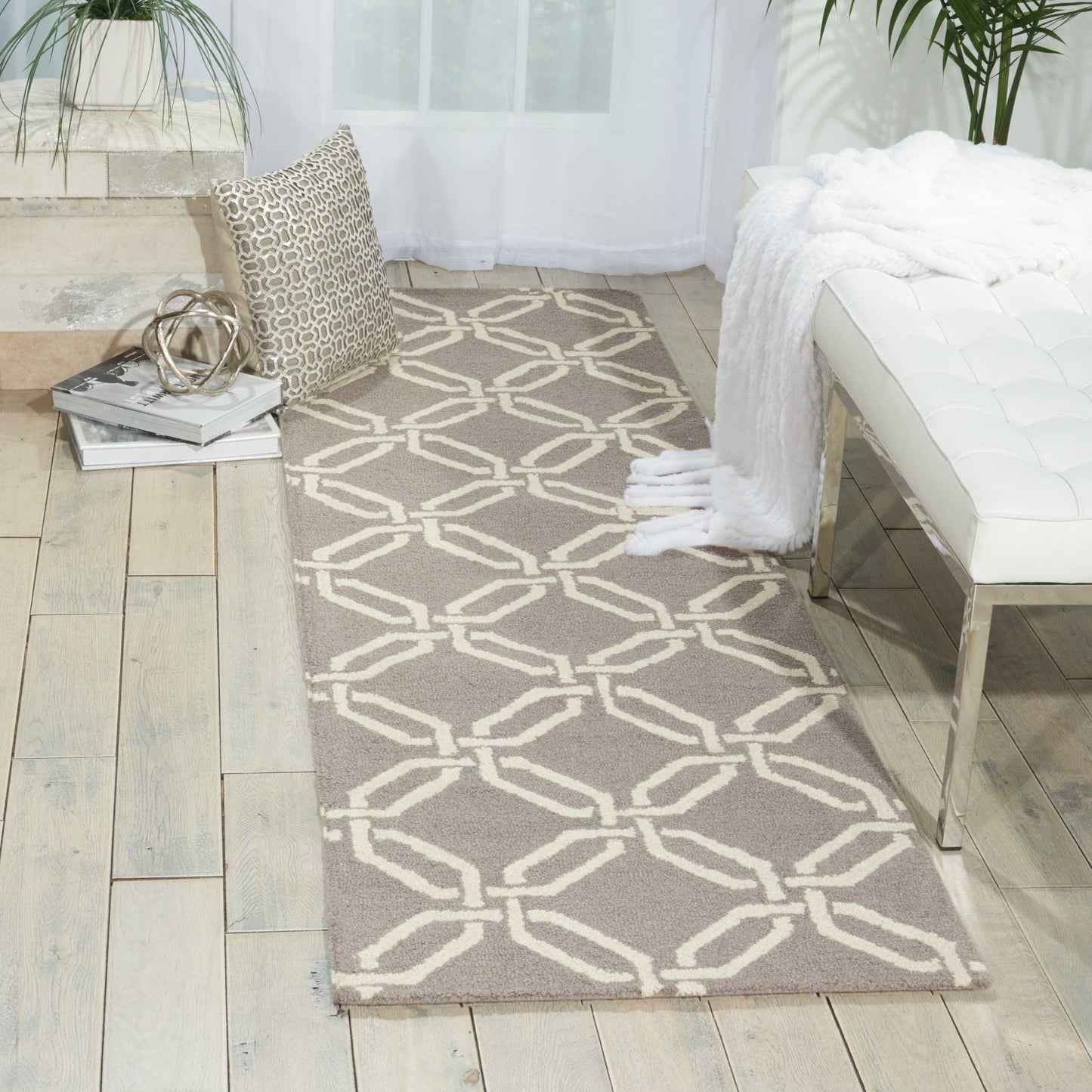 Nourison Home Linear Silver Contemporary