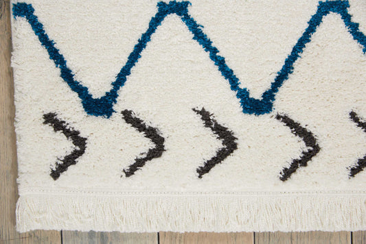 Nourison Home Kamala White Blue Contemporary