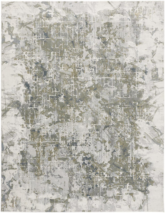 Feizy Atwell 3146F Silver Transitional/Industrial/Casual Machine Woven Rug