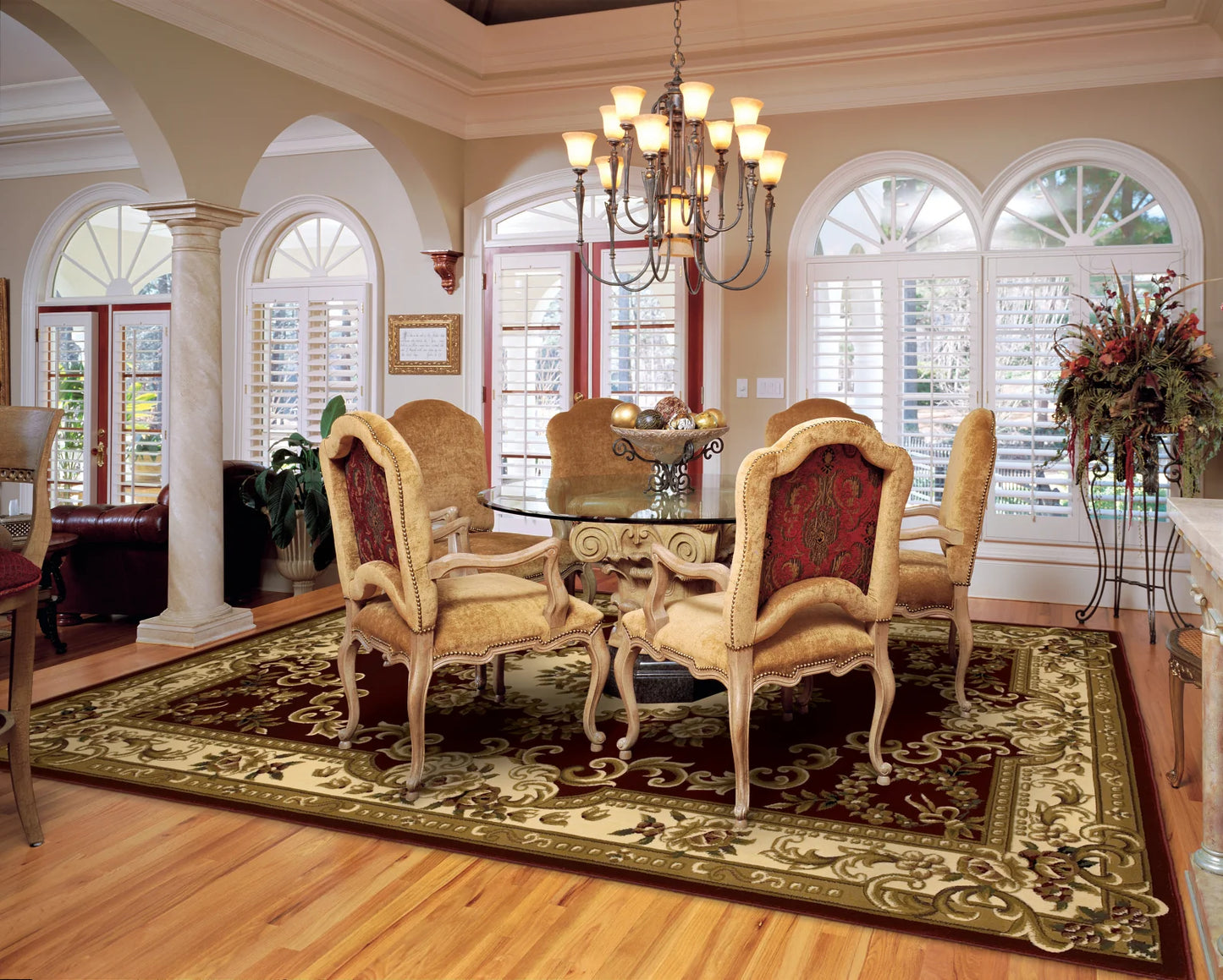 Kas Corinthian 5308 Red Ivory Traditional Machine Woven Rug