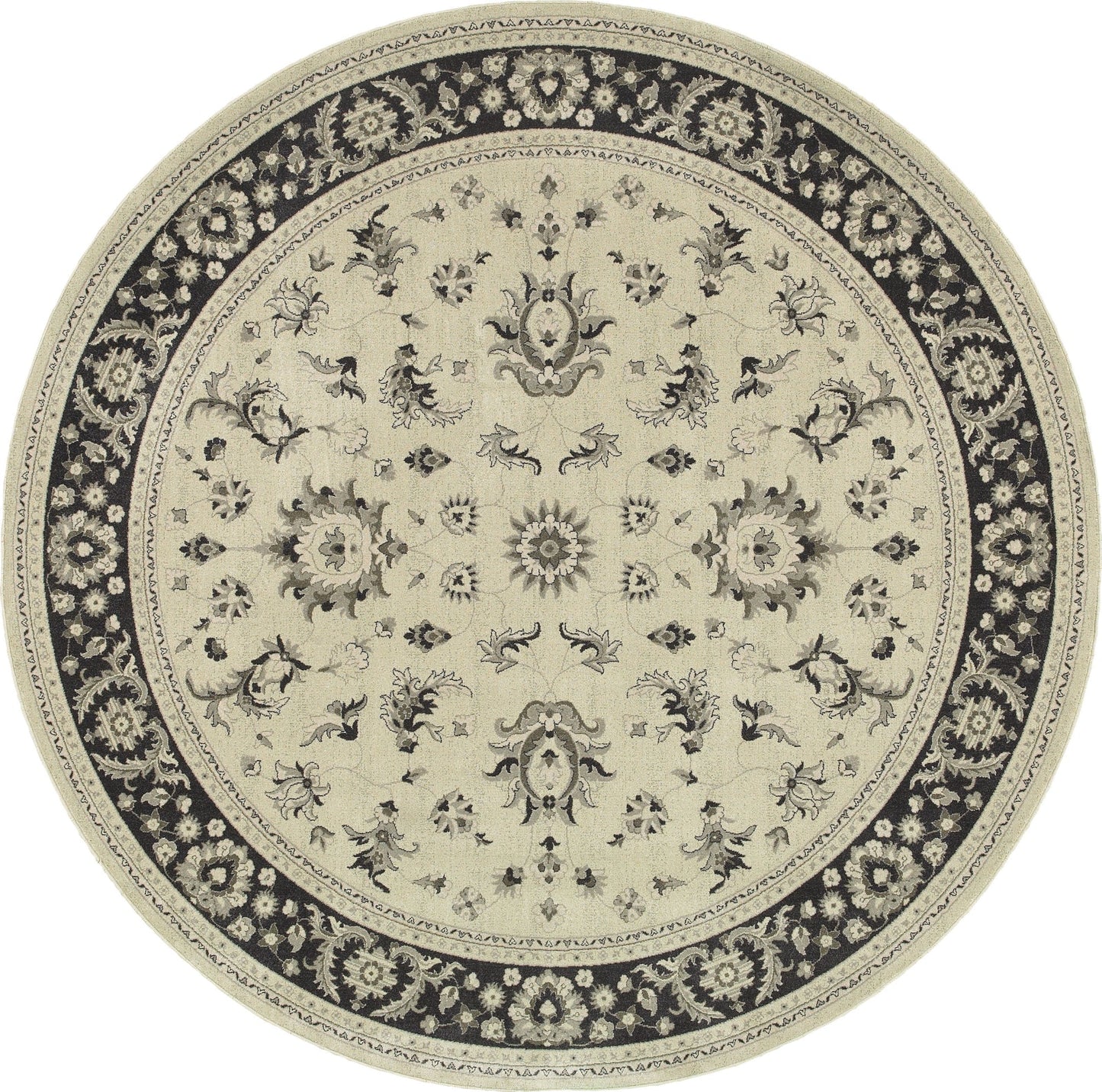 Oriental Weavers RICHMOND 117W3 Ivory Charcoal Traditional Power-Loomed Rug