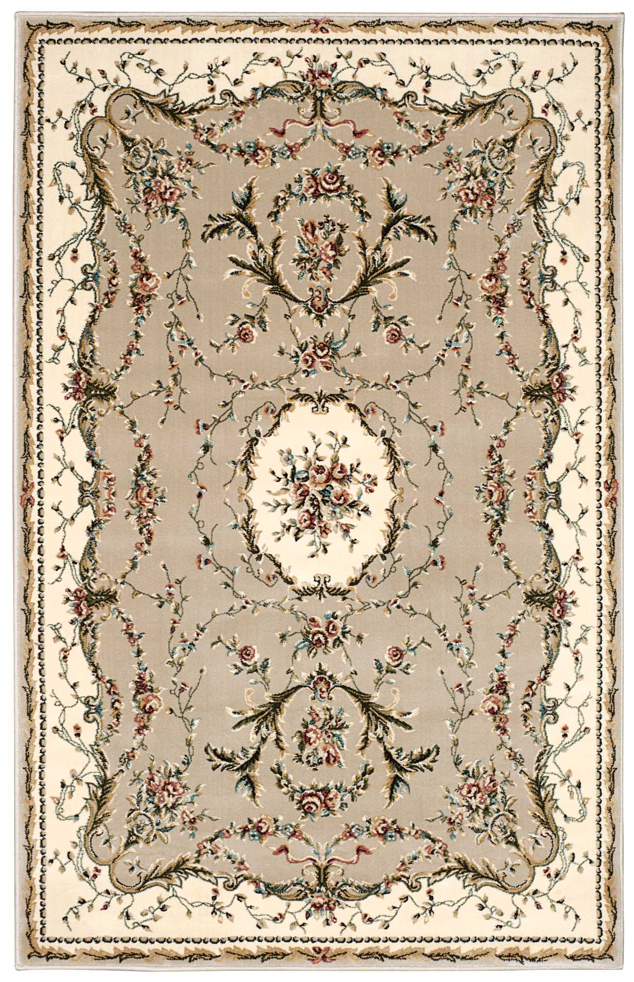 Nourison Home Bordeaux BOR01 Cream Traditional Power-loomed Rug