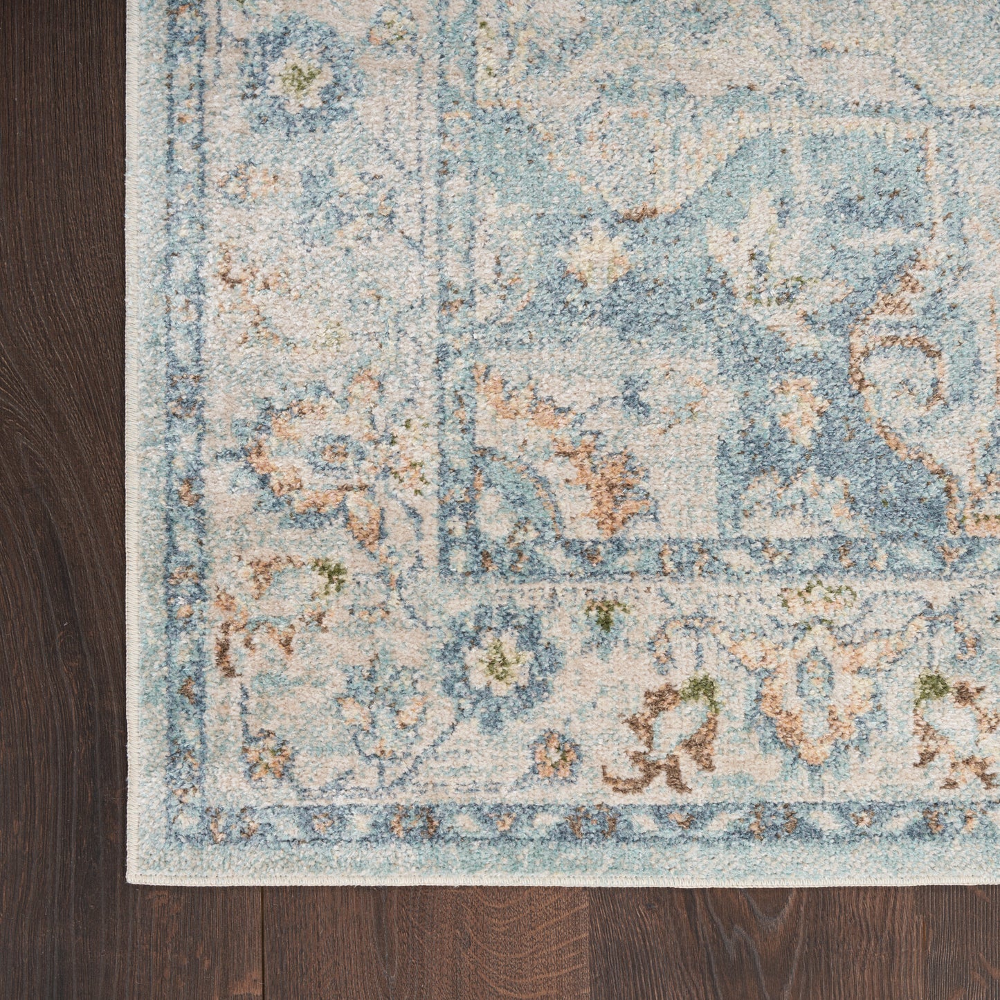 Nourison Home Astra Machine Washable ASW12 Light Blue Traditional Machinemade Rug