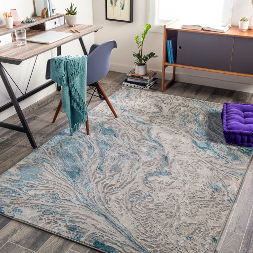 Surya Tibetan TBT-2326 Teal Modern Rug