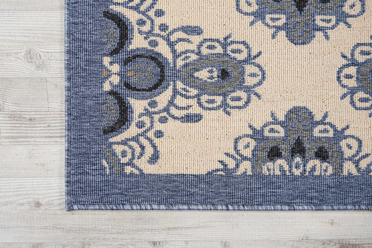 Nourison Home Caribbean Ivory Blue Transitional