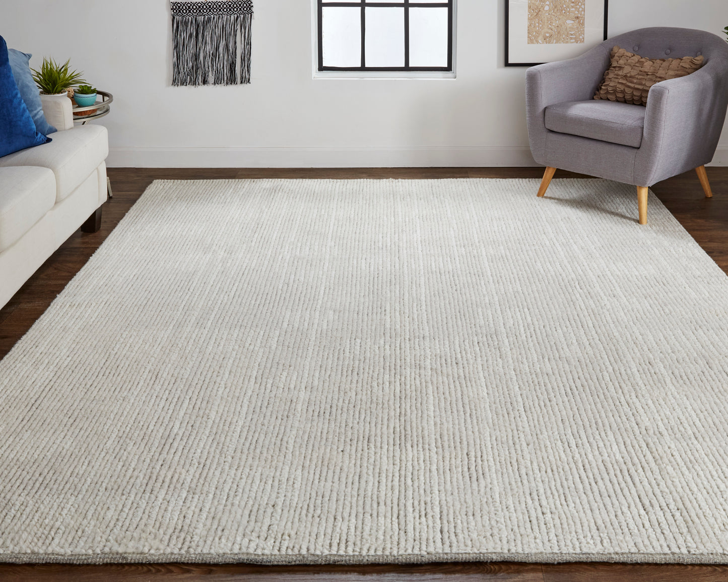 Feizy Alford 6922F Ivory Modern/Classic/Industrial Hand Knotted Rug