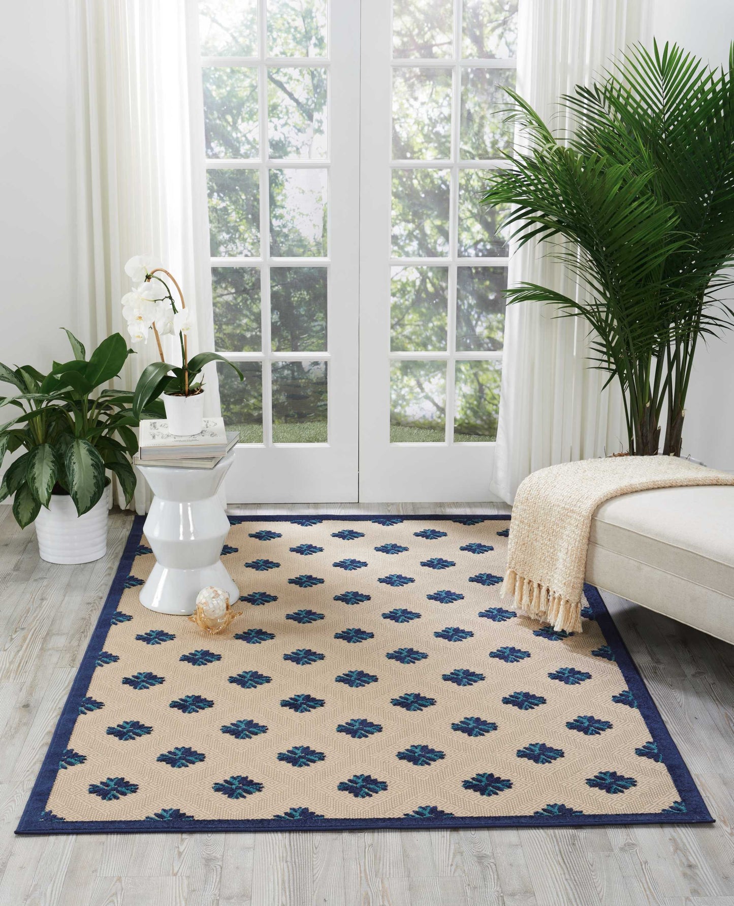 Nourison Home Aloha Navy Contemporary