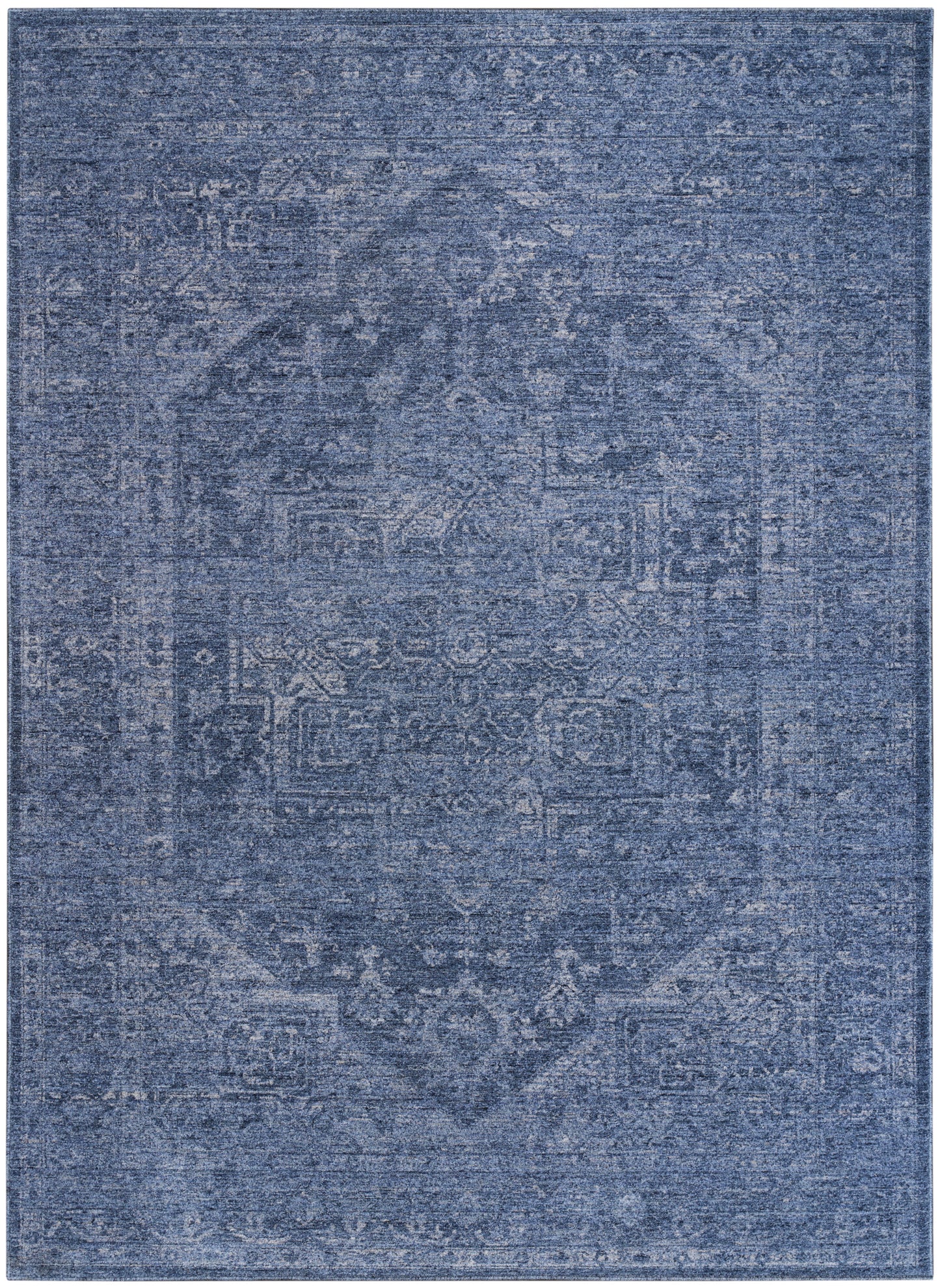 DKNY Pure Shades SAD02 Blue Traditional Machine Made Rug