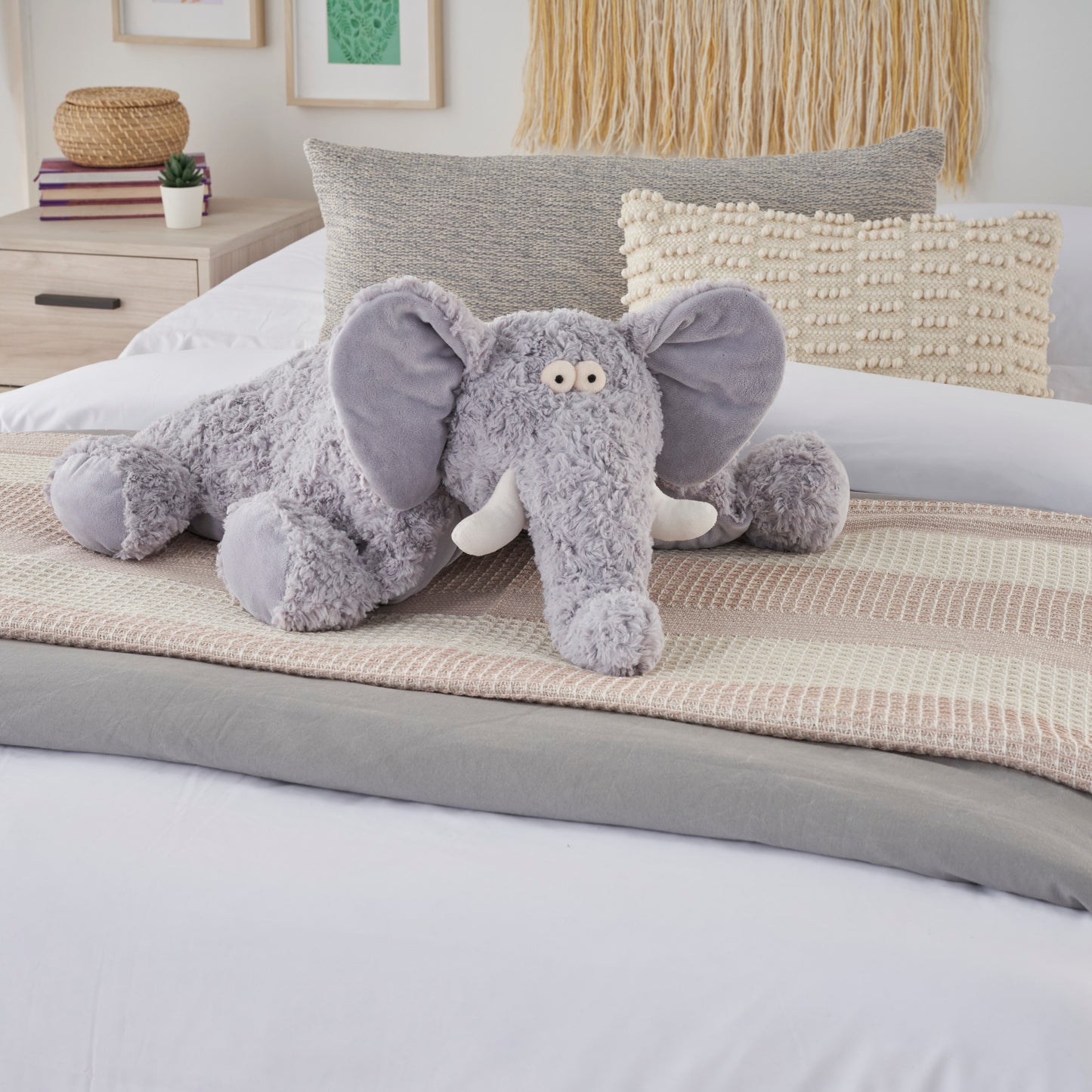 Mina Victory Plush Toy Elephant Grey Animal Accent Pieces Rug
