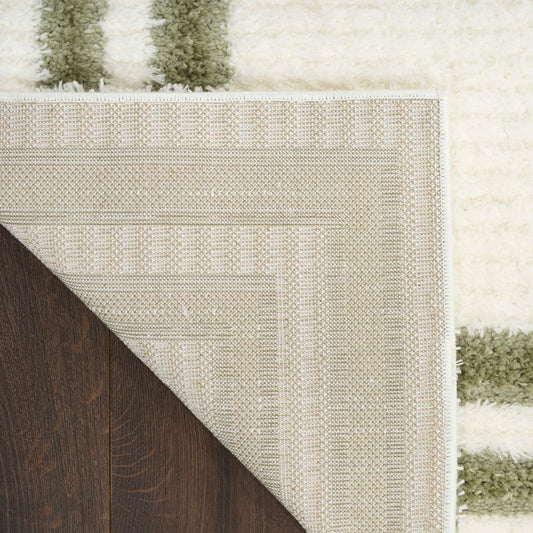 Nourison Home Pacific Shag Ivory Green Contemporary