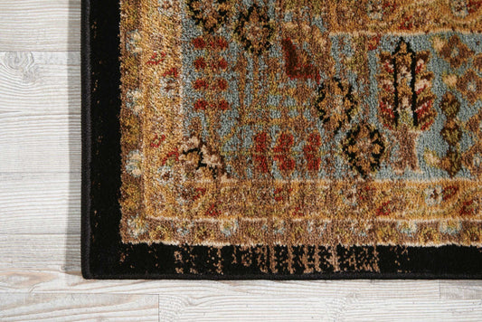 Nourison Home Delano Black Blue Traditional