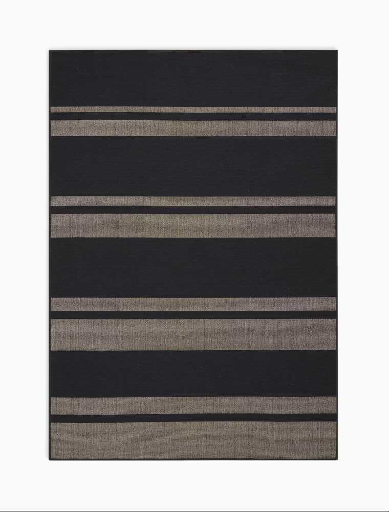 Calvin Klein San Diego CK730 Black Beige Contemporary Flat Weave Rug
