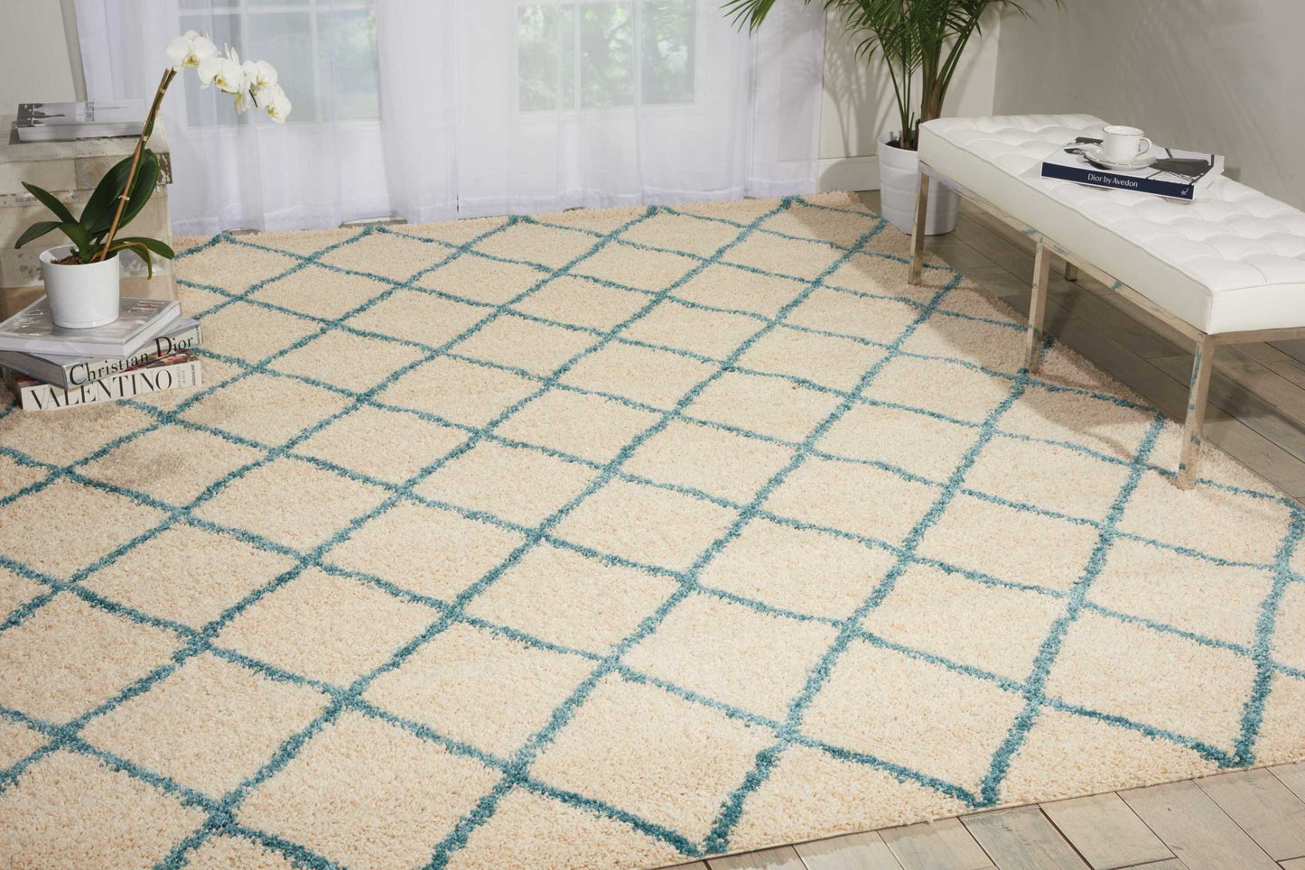 Nourison Home Brisbane Ivory Aqua Contemporary